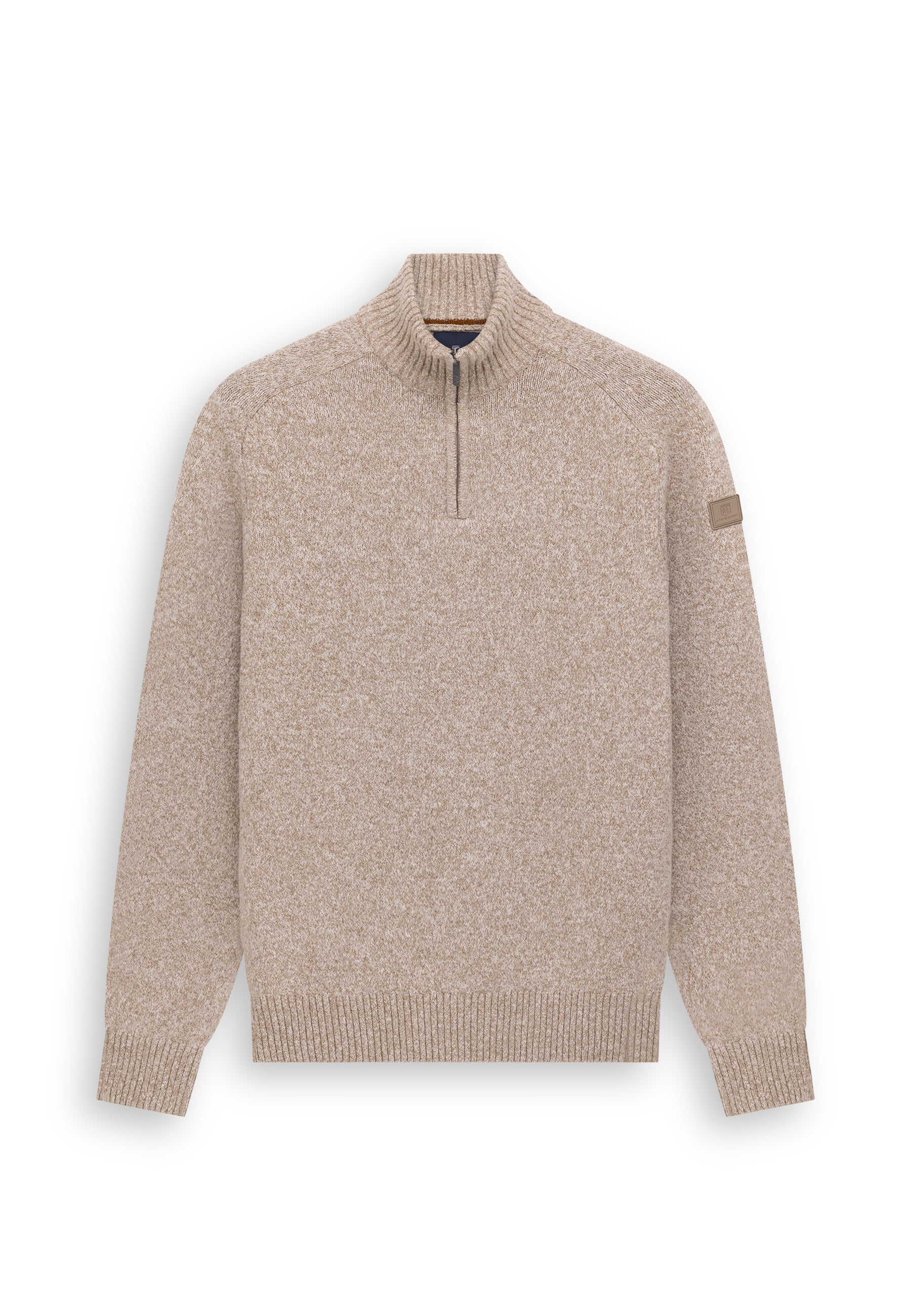 Chunky-knit jumper with half zip