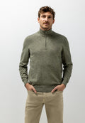 Pull chiné à col zippé