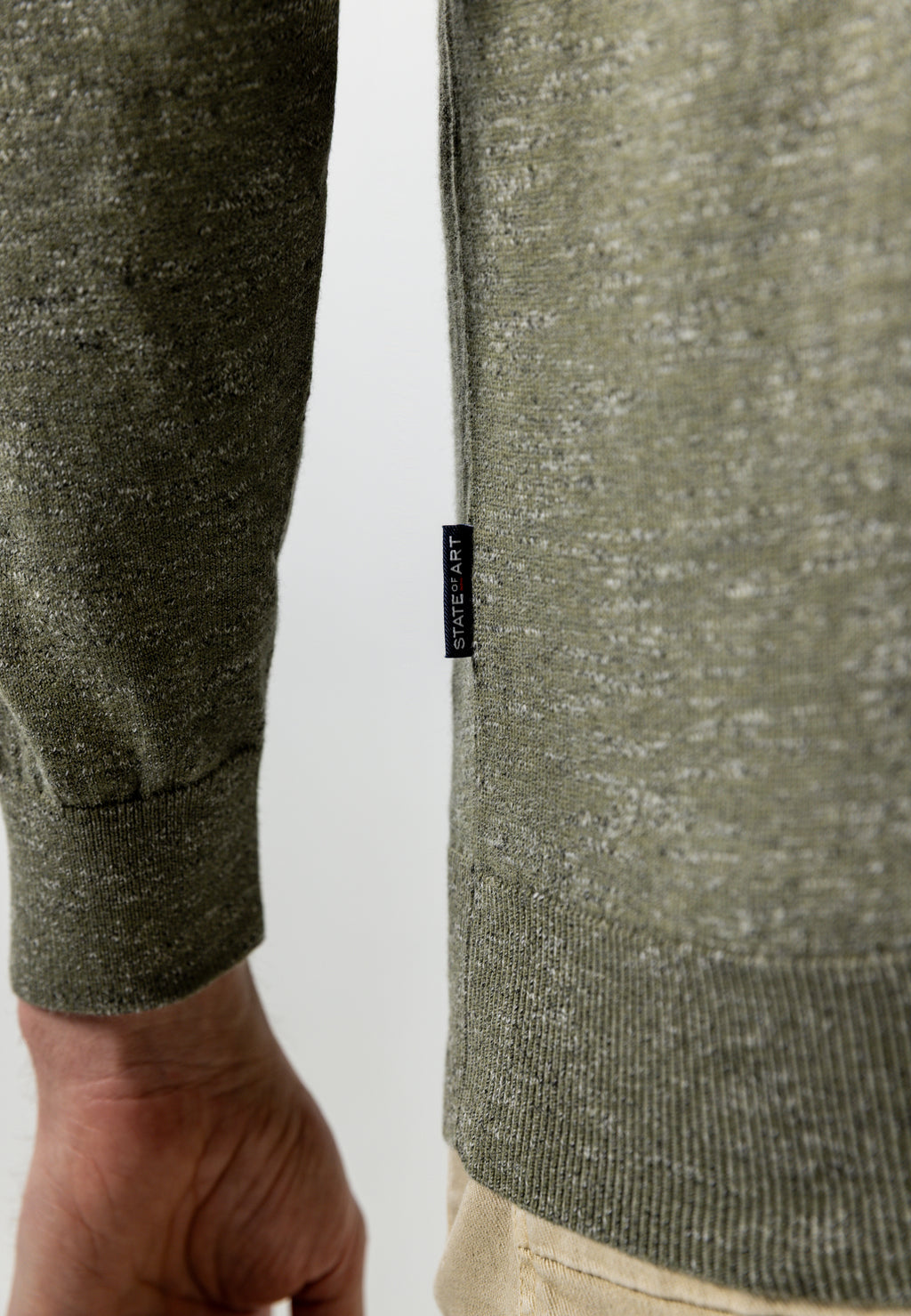 Pull chiné à col zippé