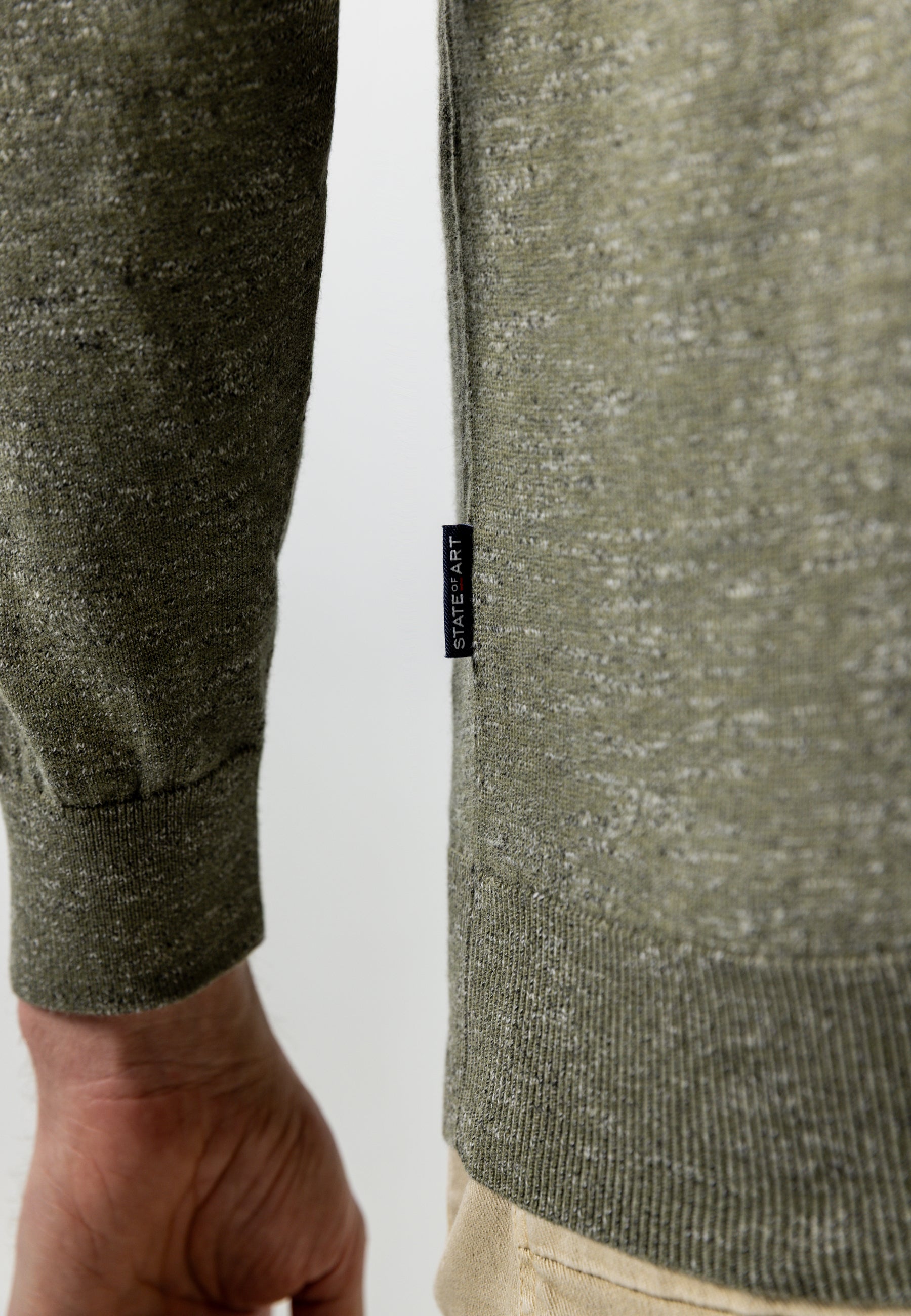 Mélange jumper with half zip