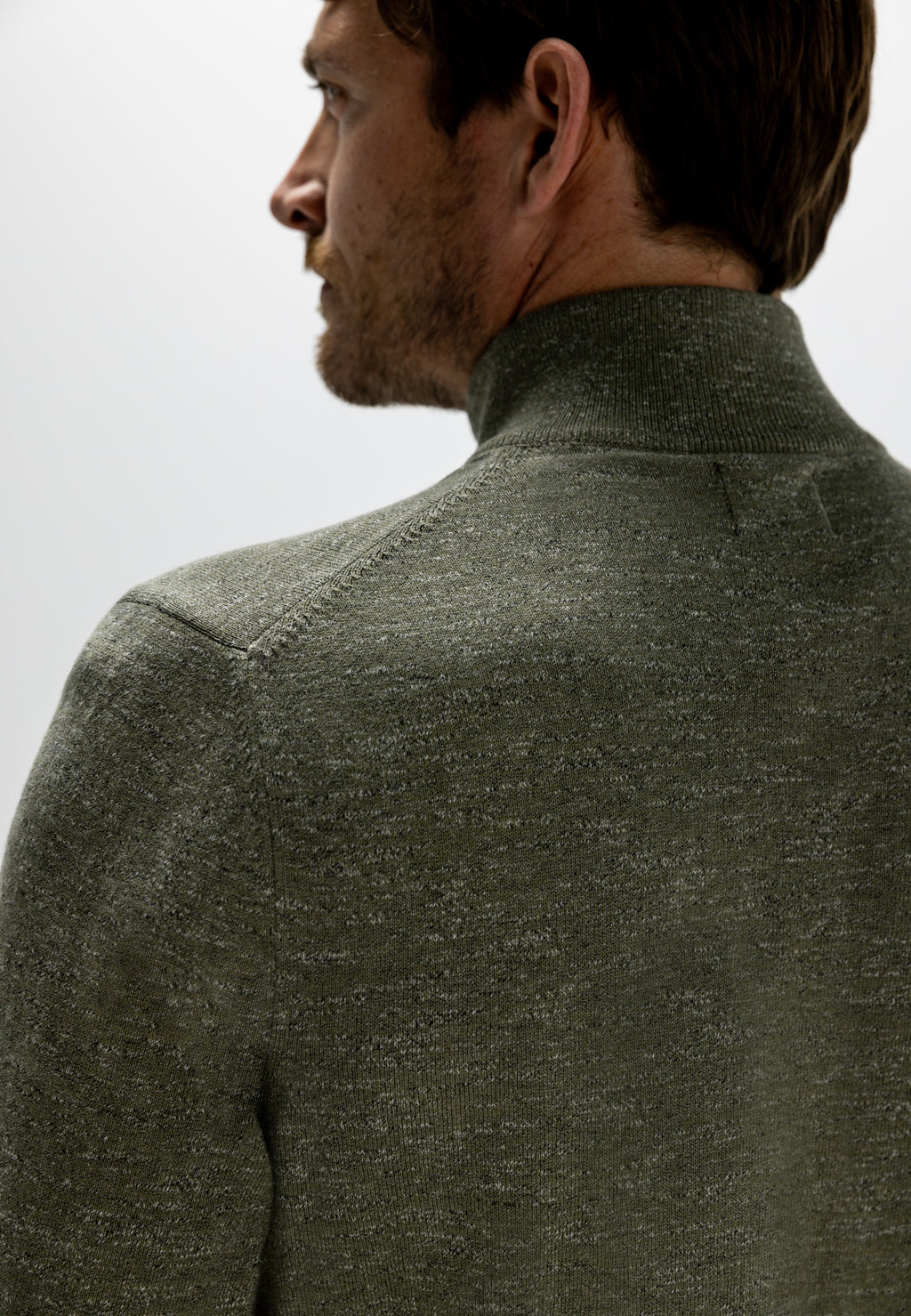 Pull chiné à col zippé