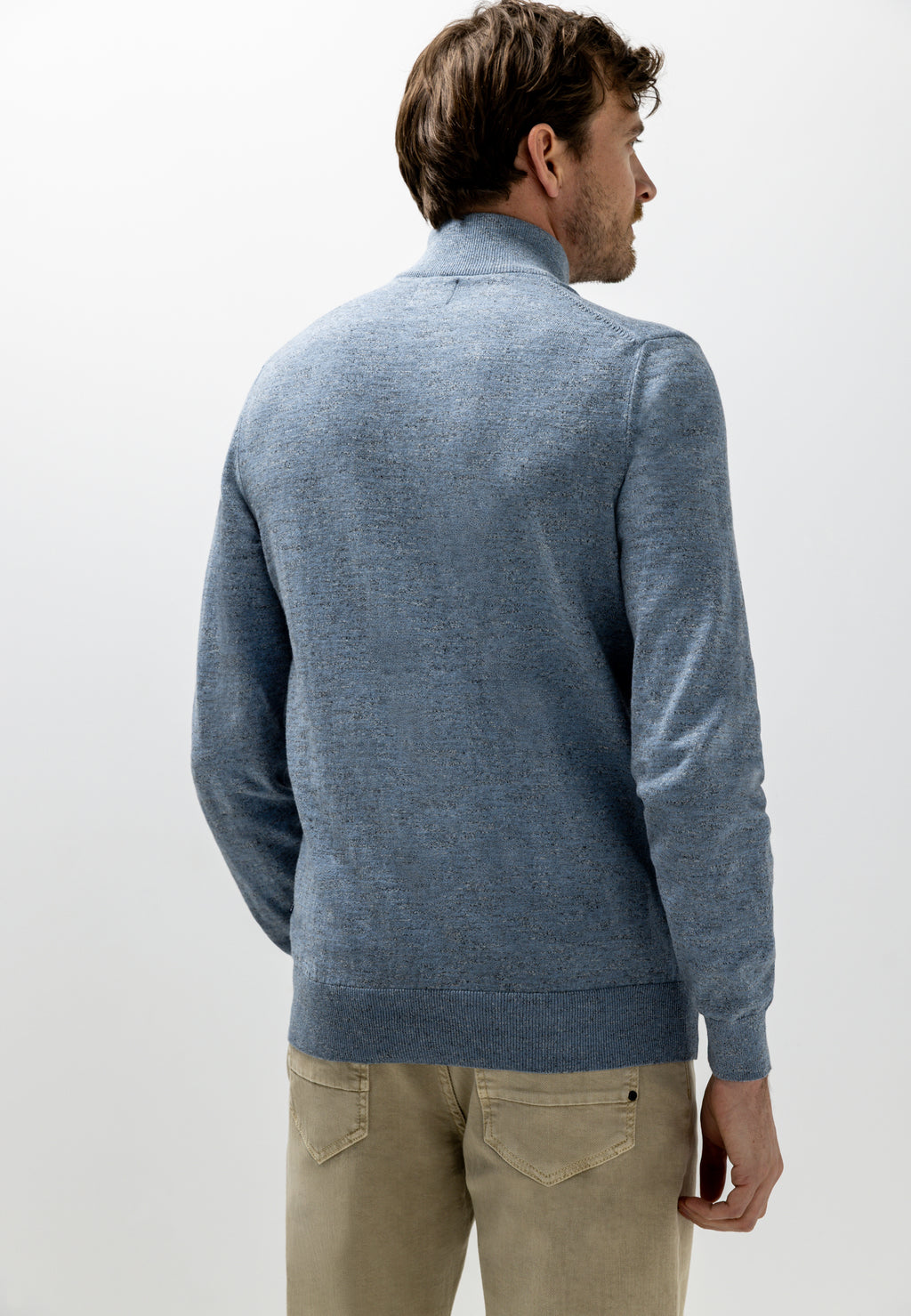 Pull chiné à col zippé