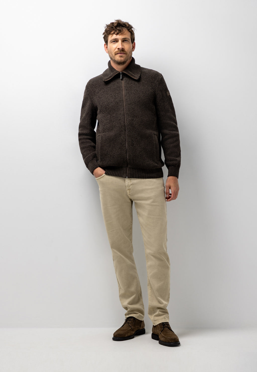 Chenille vest met matrozenkraag