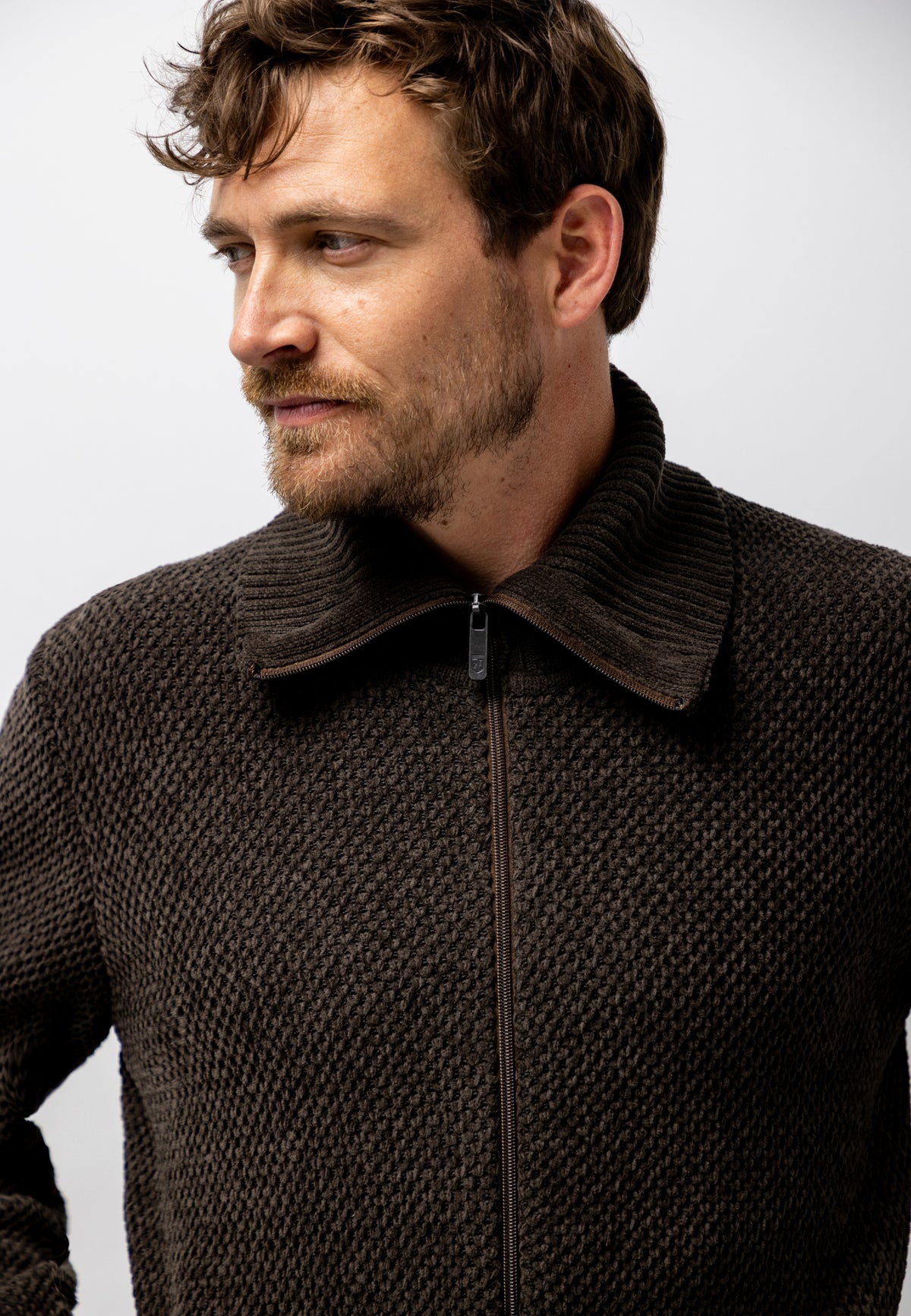 Chenille vest met matrozenkraag