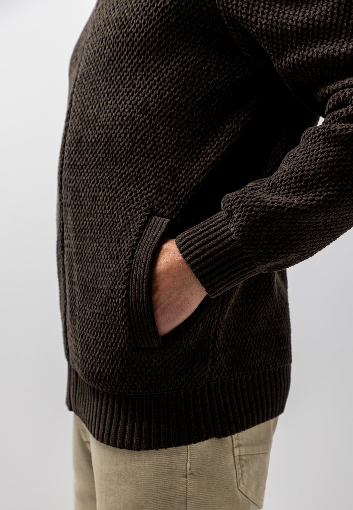 Chenille vest met matrozenkraag