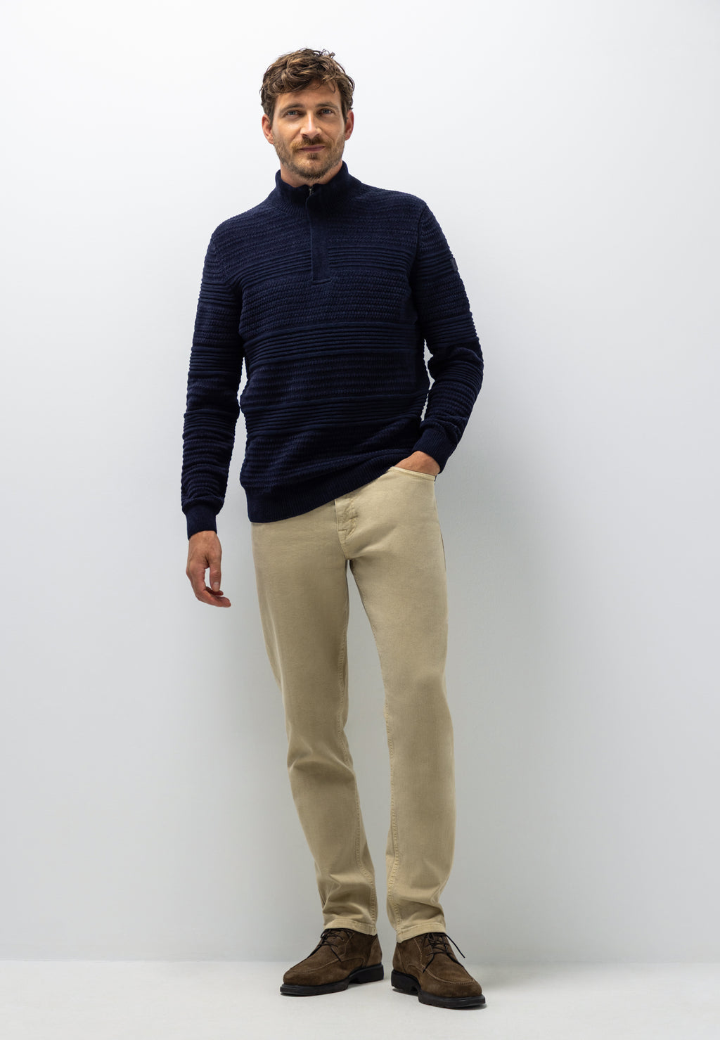 Chenille trui met structuurpatroon