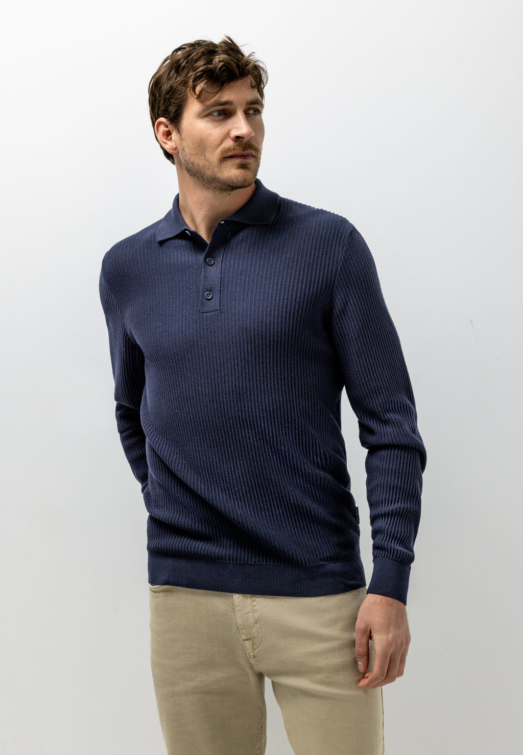 Polo met structuurpatroon