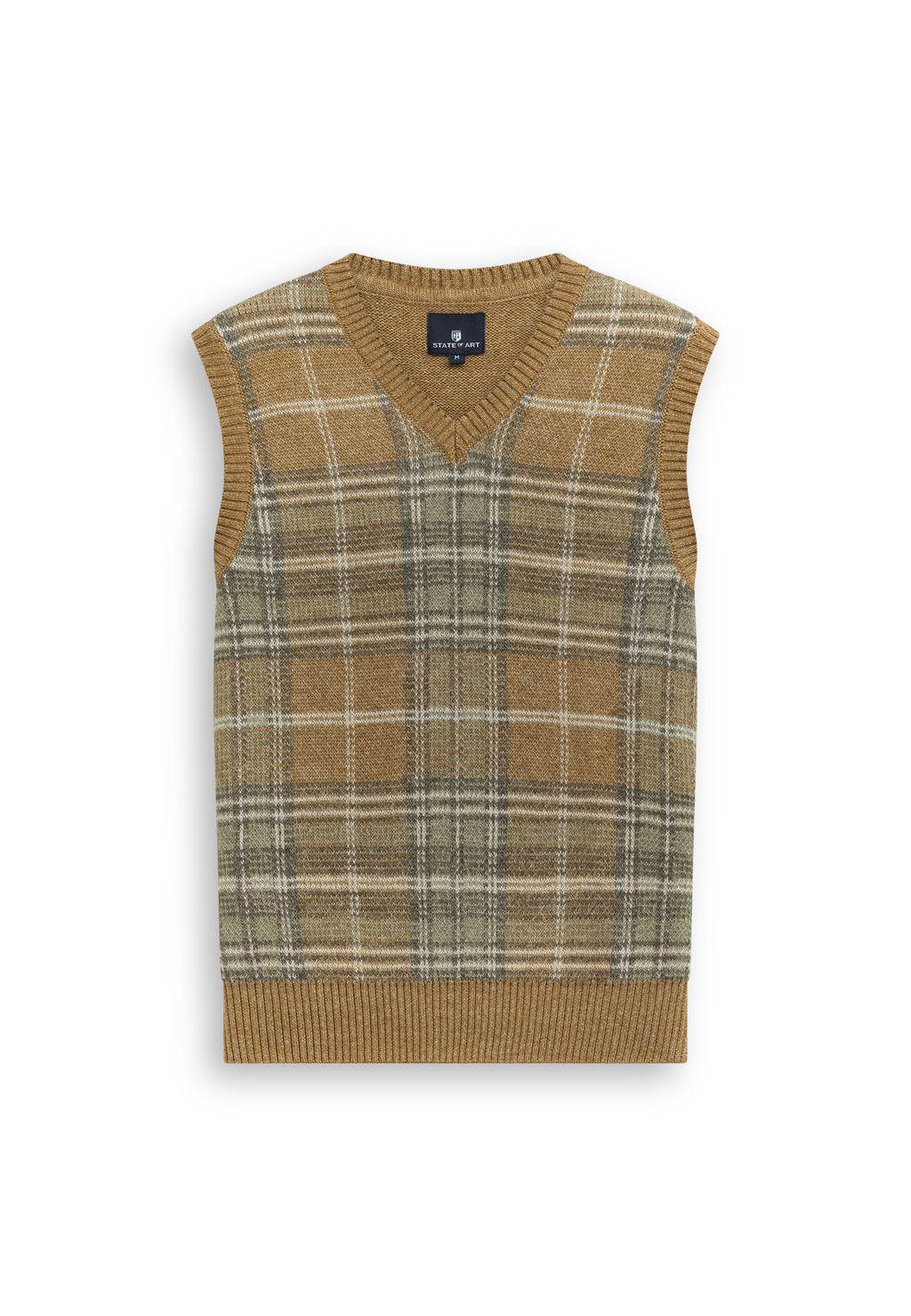 Sleeveless jumper with jacquard pattern