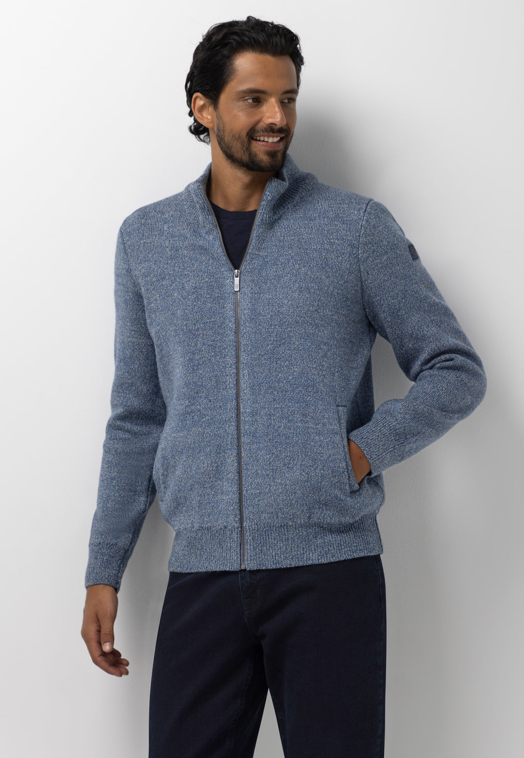 Double-knit cardigan with pockets