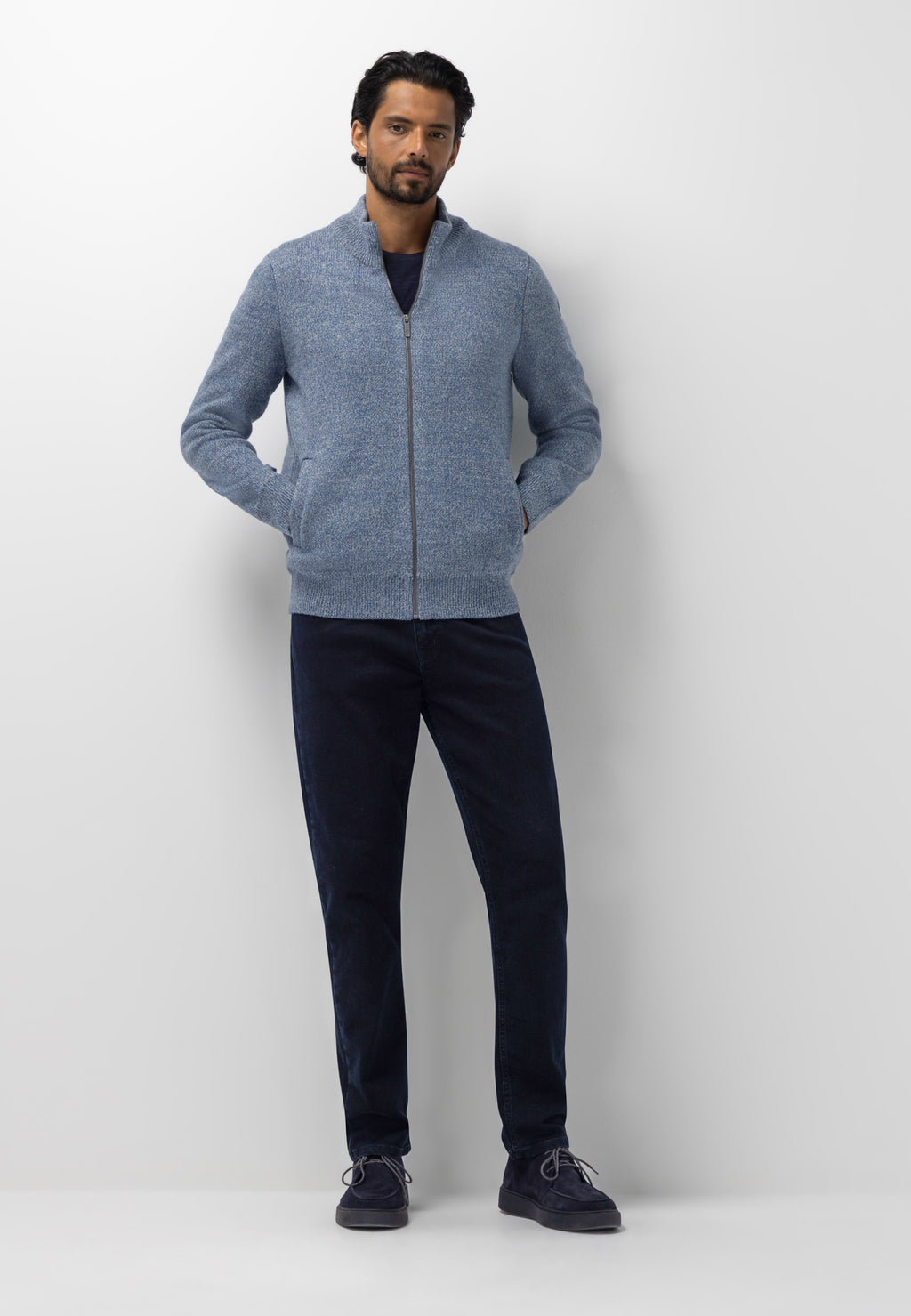 Double-knit cardigan with pockets