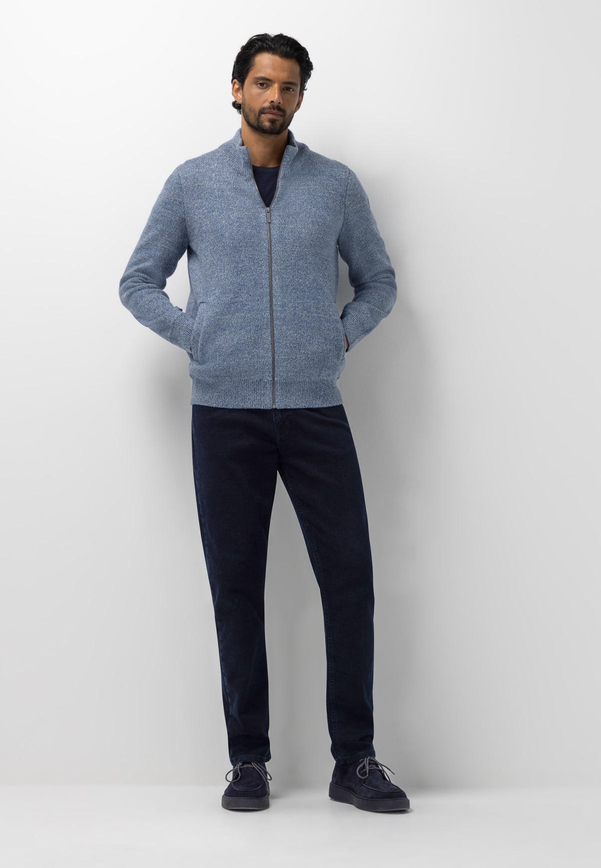 Dubbelgebreid vest met steekzakken