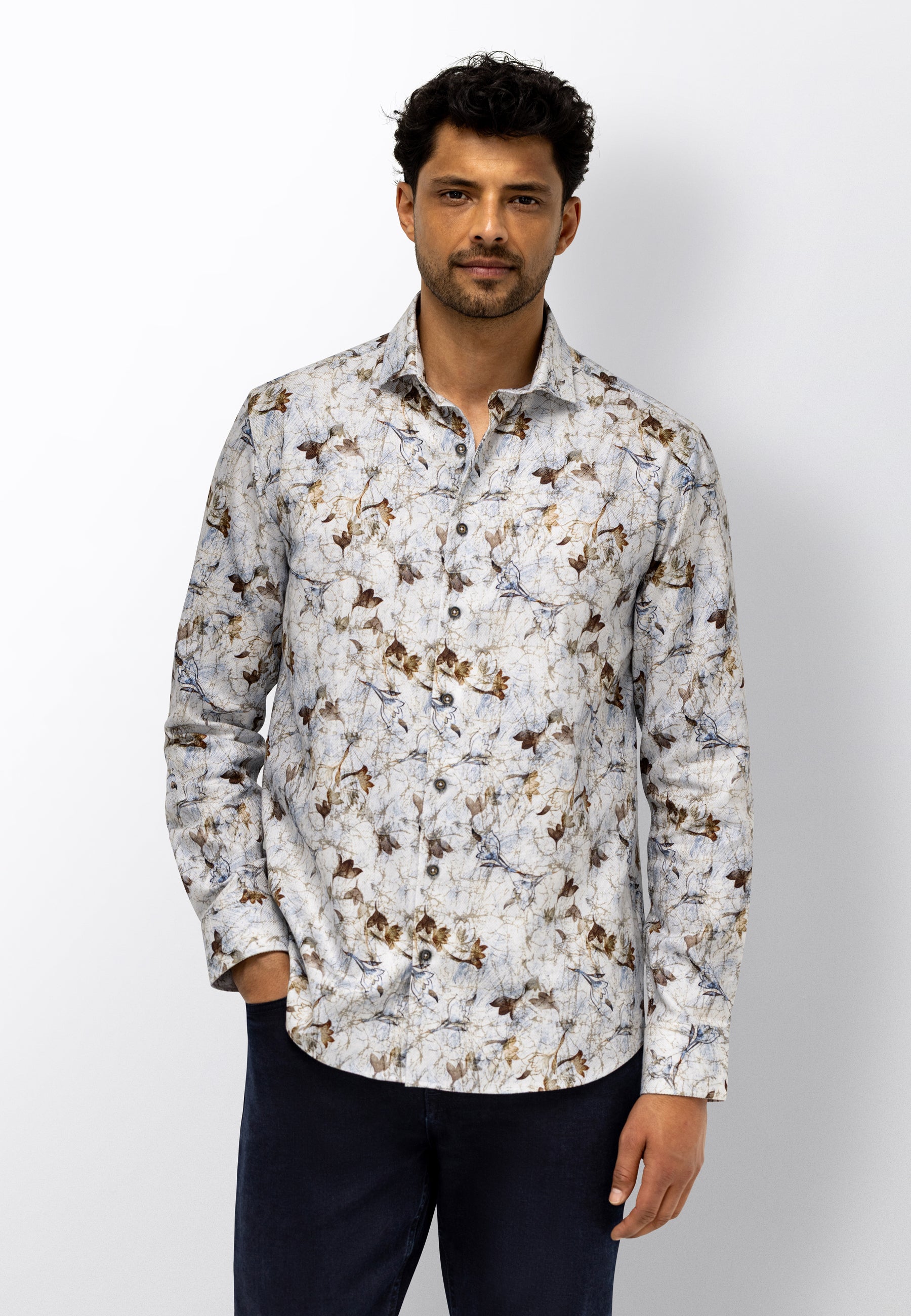 Chemise à motif chevrons
