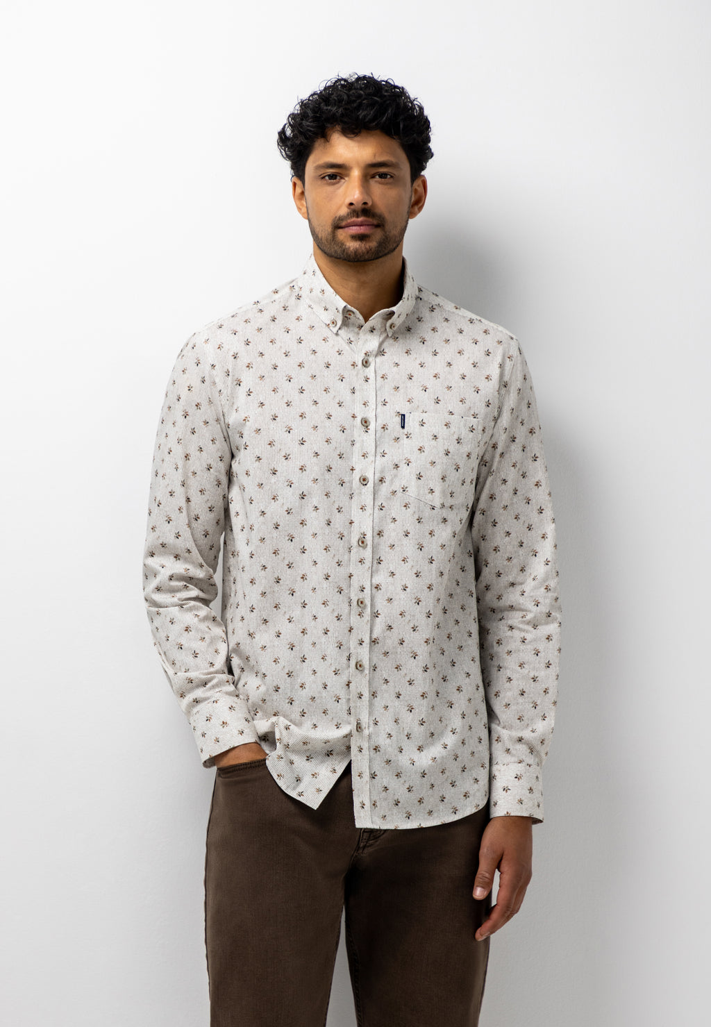 Chemise rayée à motif texturé
