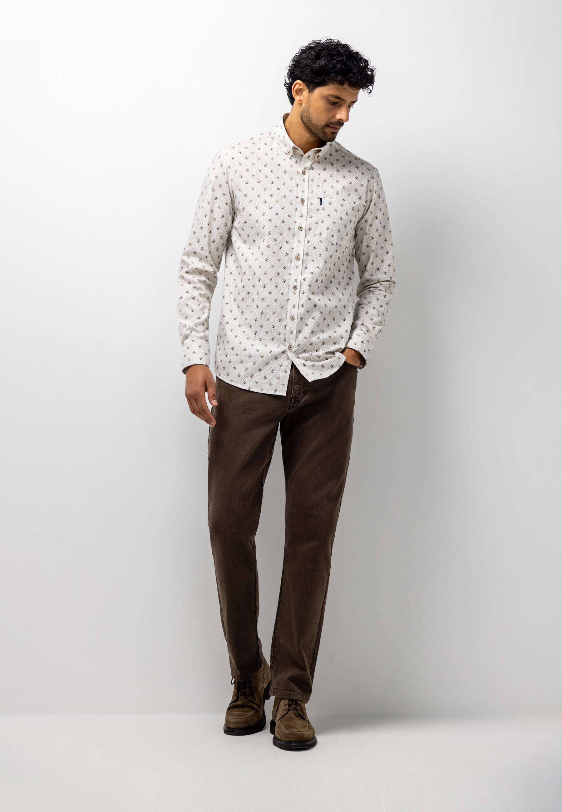 Striped shirt with textured pattern