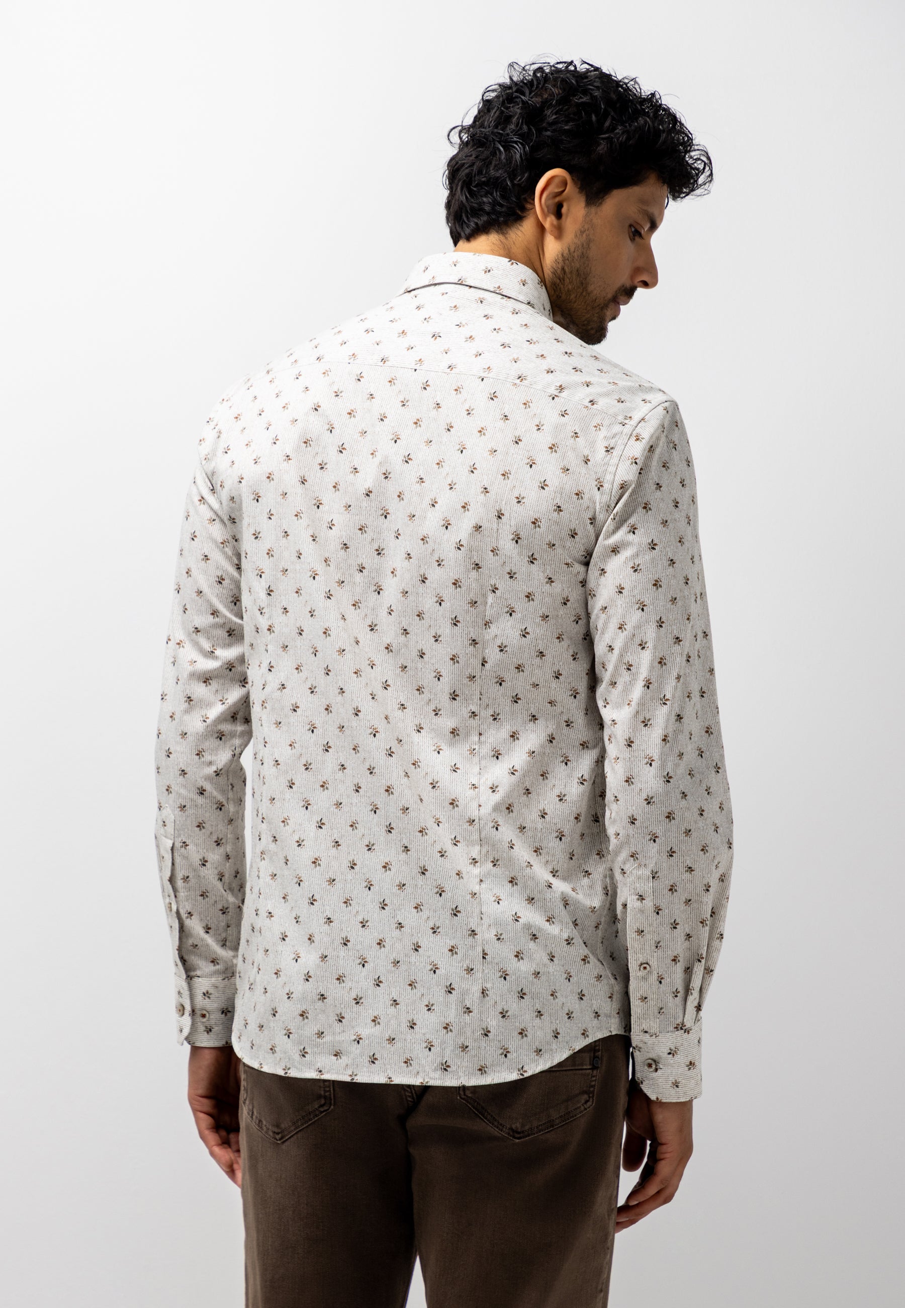 Striped shirt with textured pattern