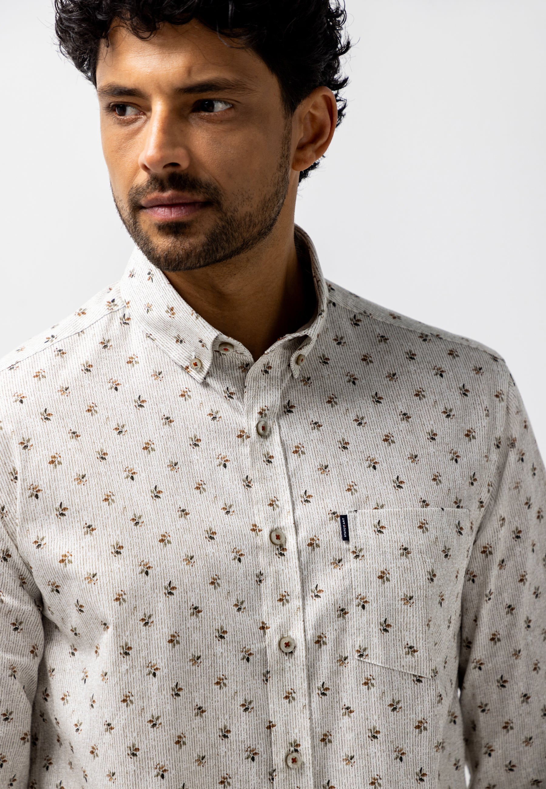 Striped shirt with textured pattern