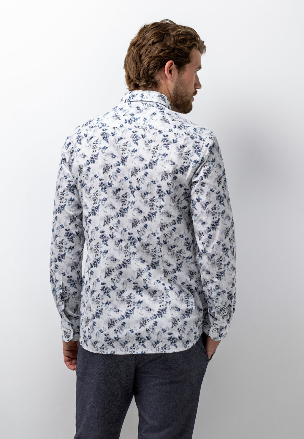 Overhemd met print en structuur