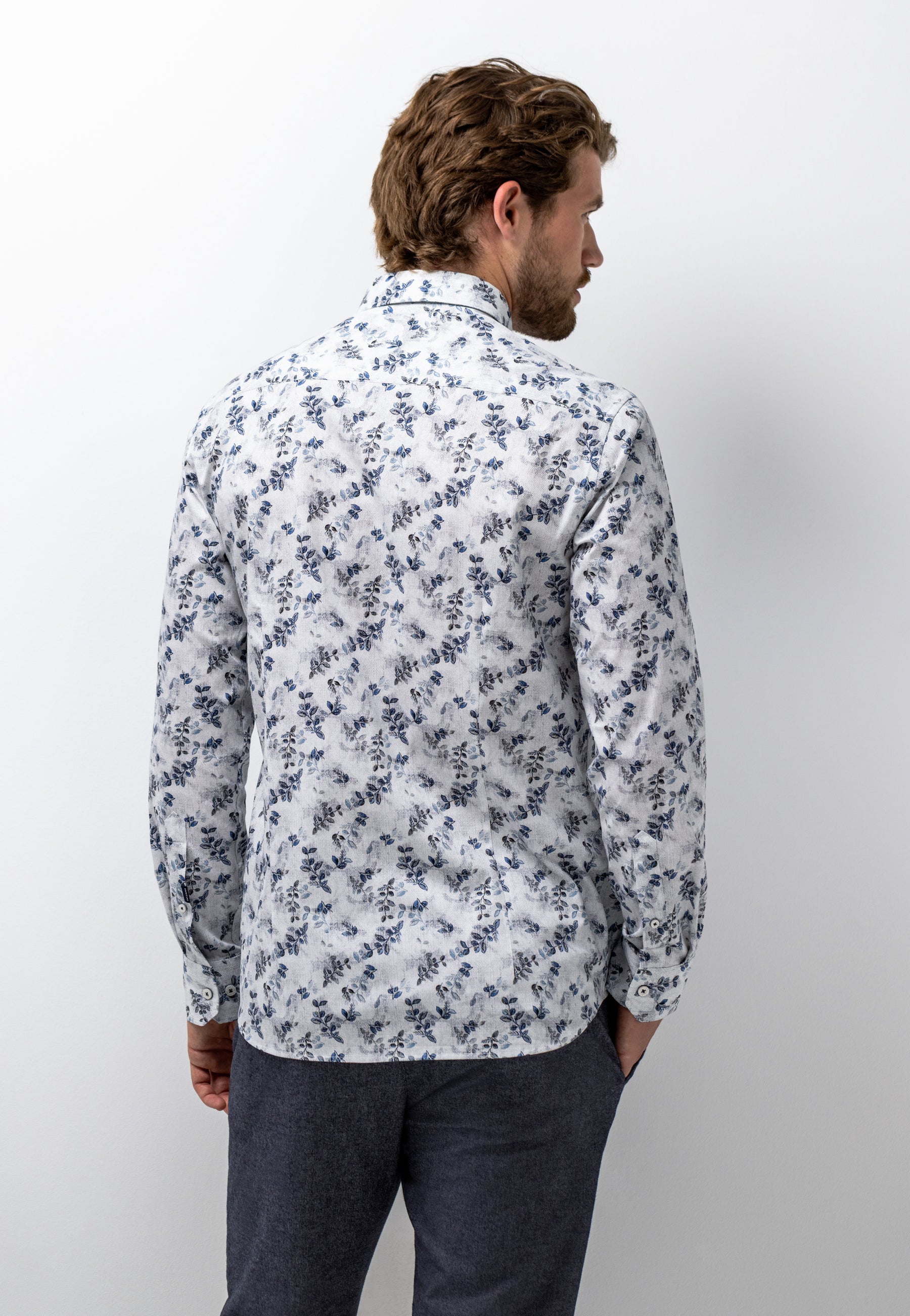 Shirt with print and texture