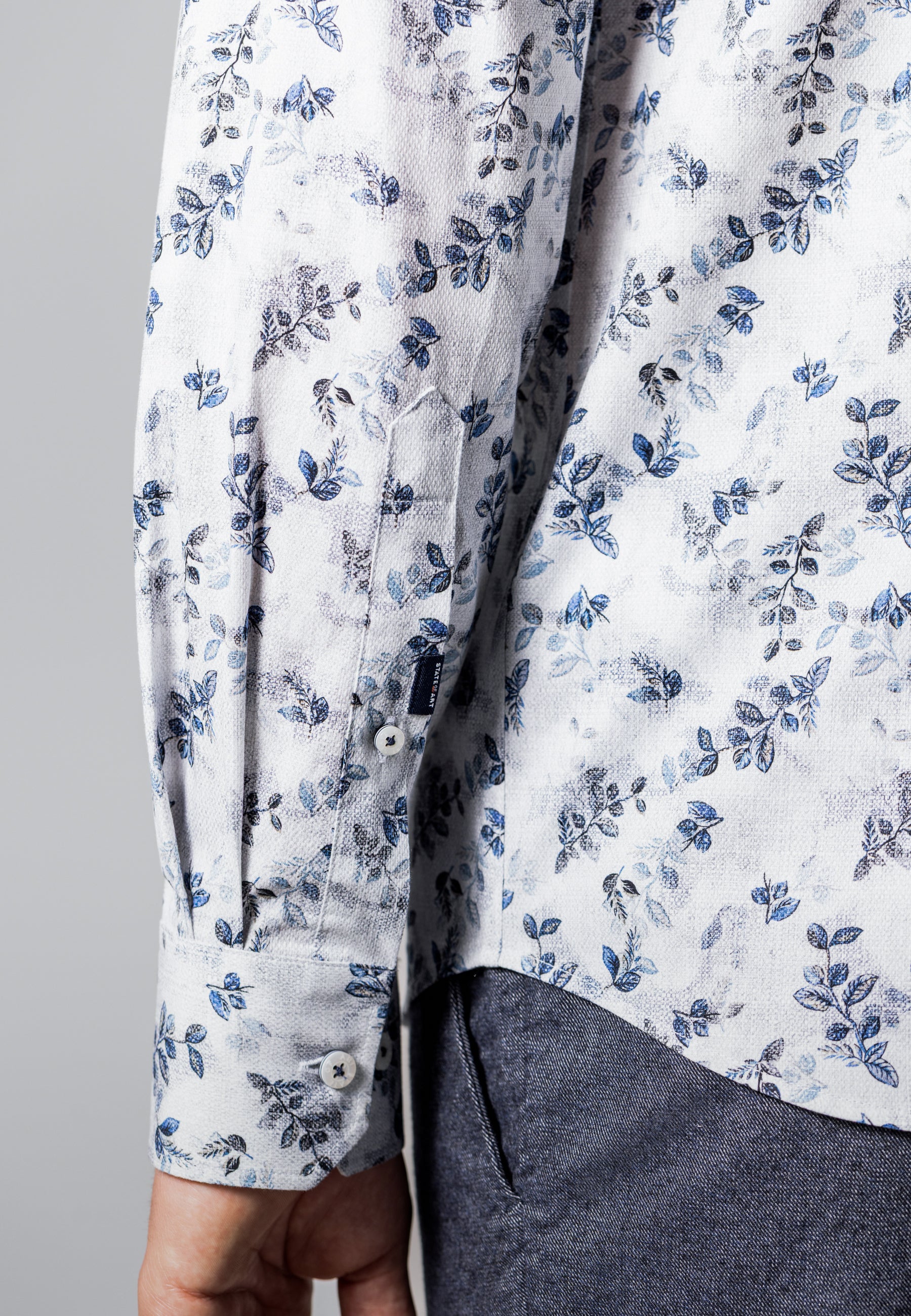 Shirt with print and texture