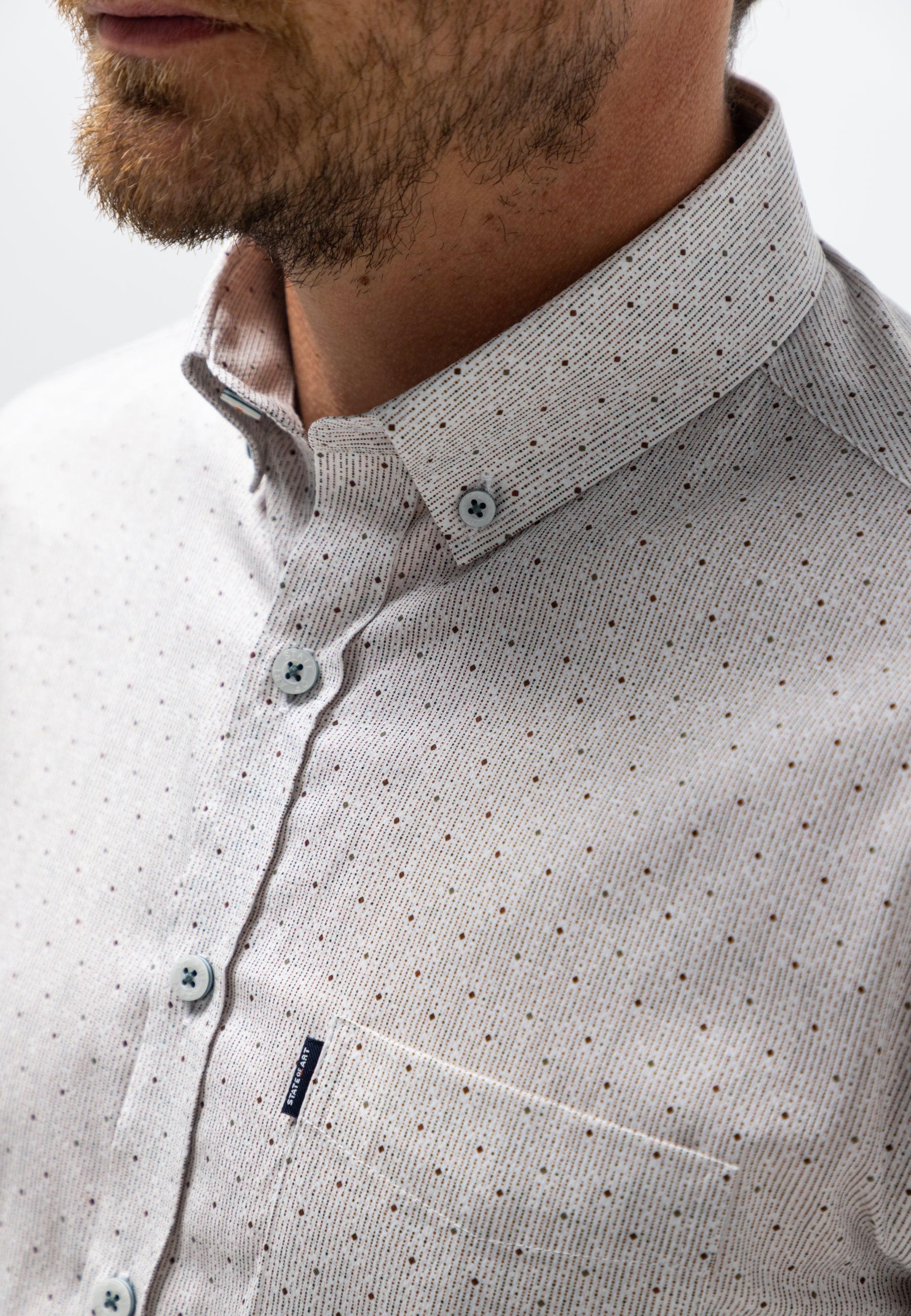 Shirt with print and textured pattern