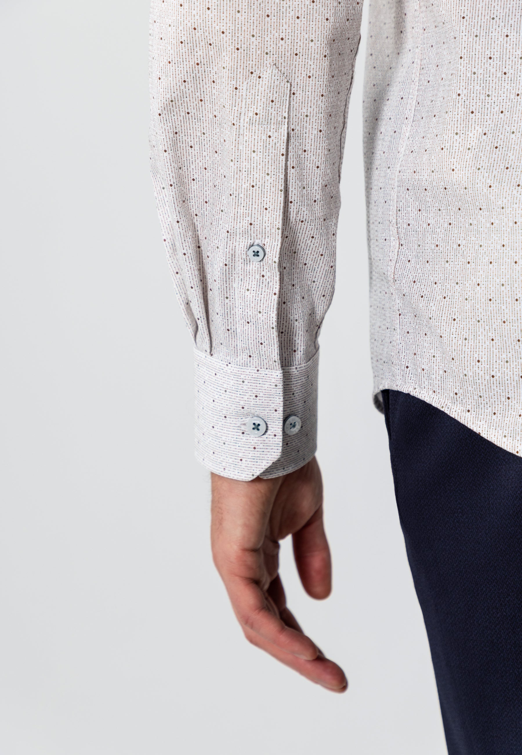 Shirt with print and textured pattern
