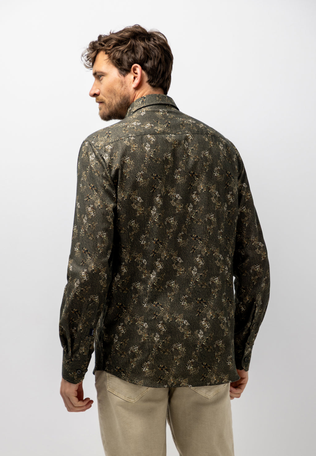 Chemise en twill à imprimé botanique