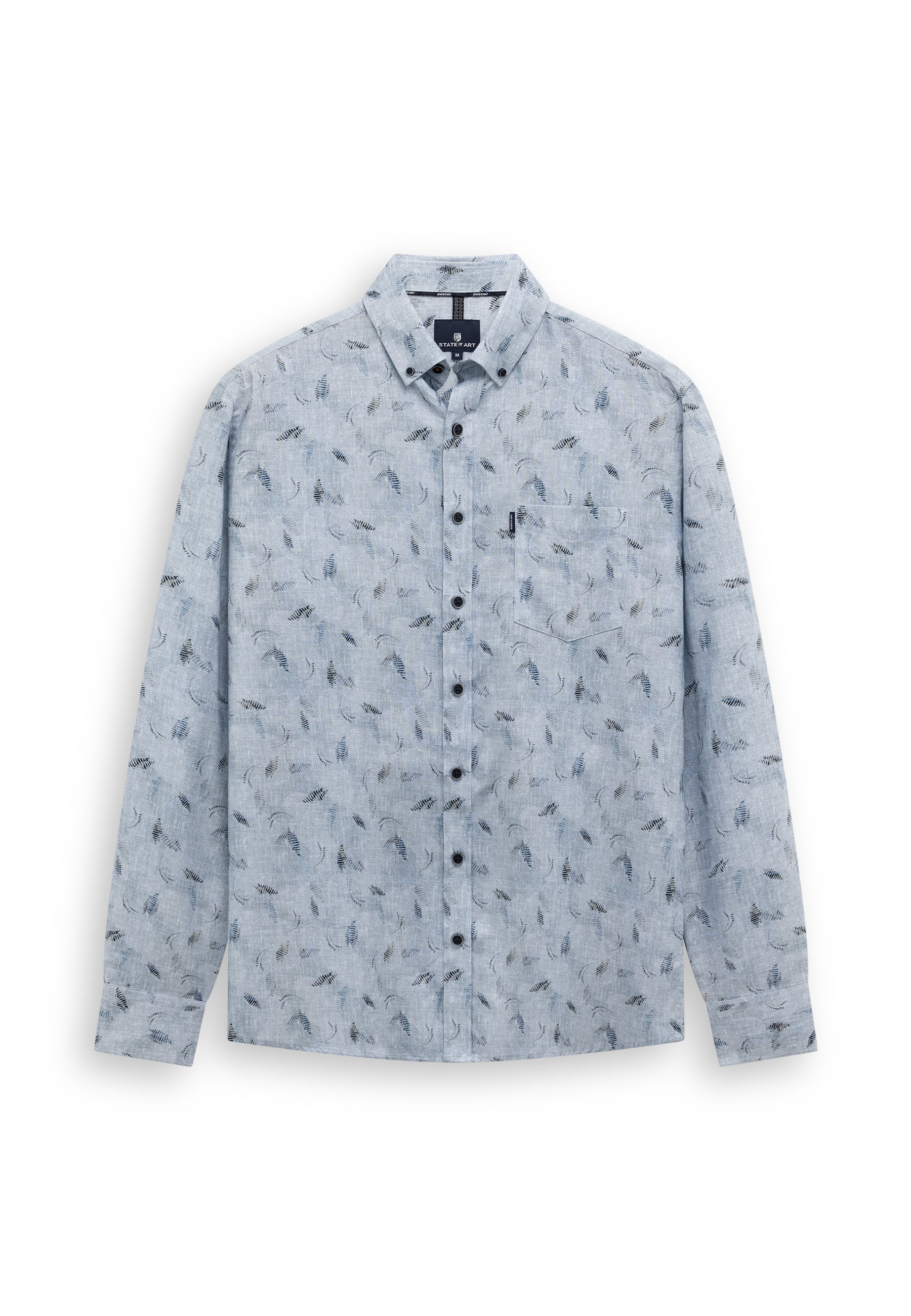 Twill shirt with botanical print