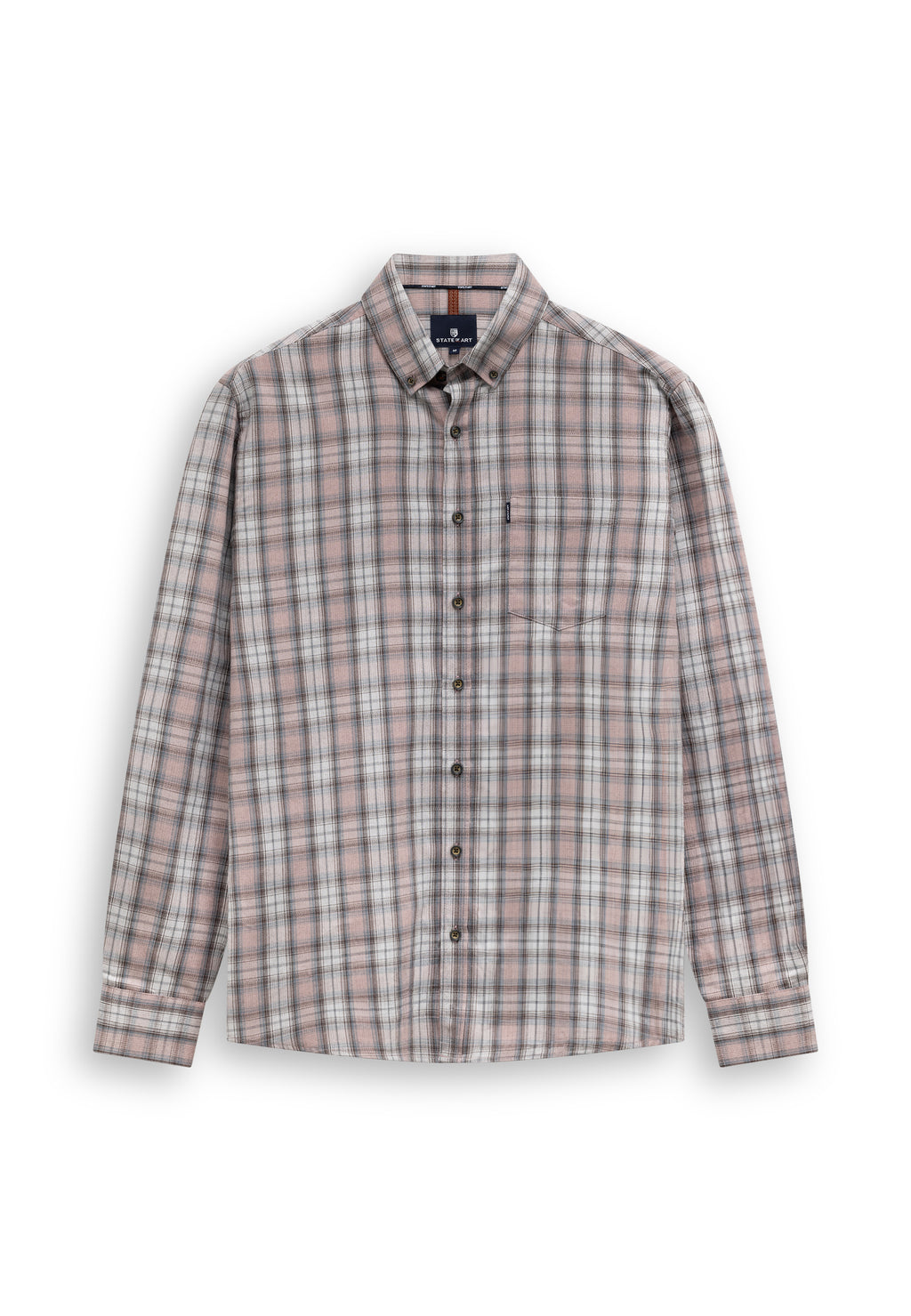 Shirt with mélange check pattern