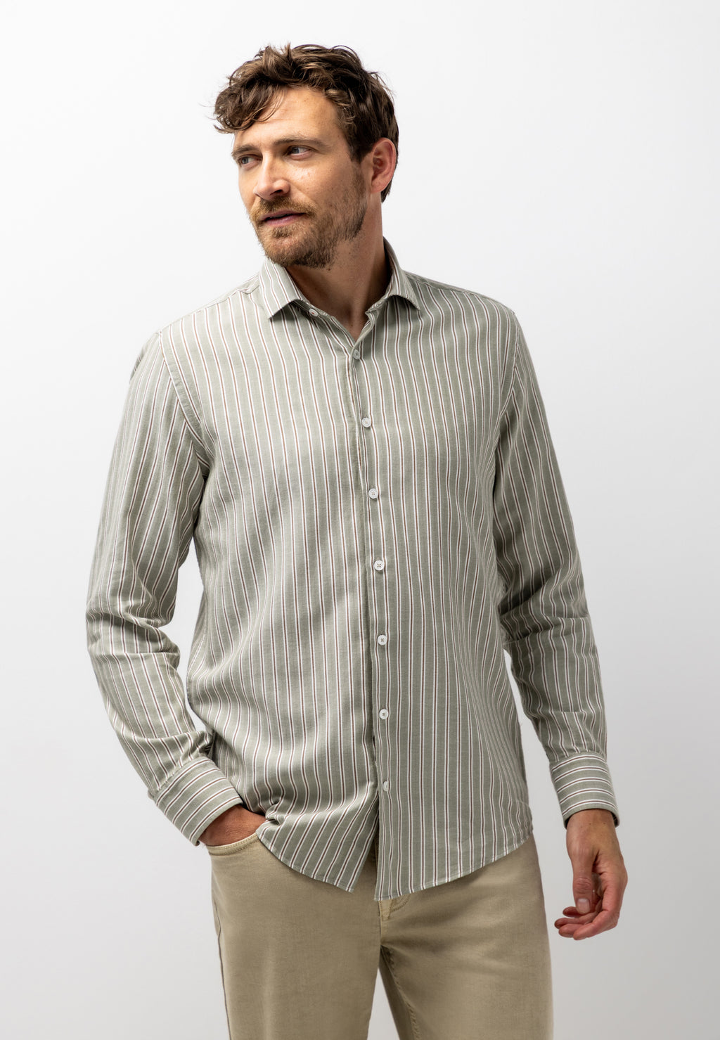 Overhemd met gestreept dessin