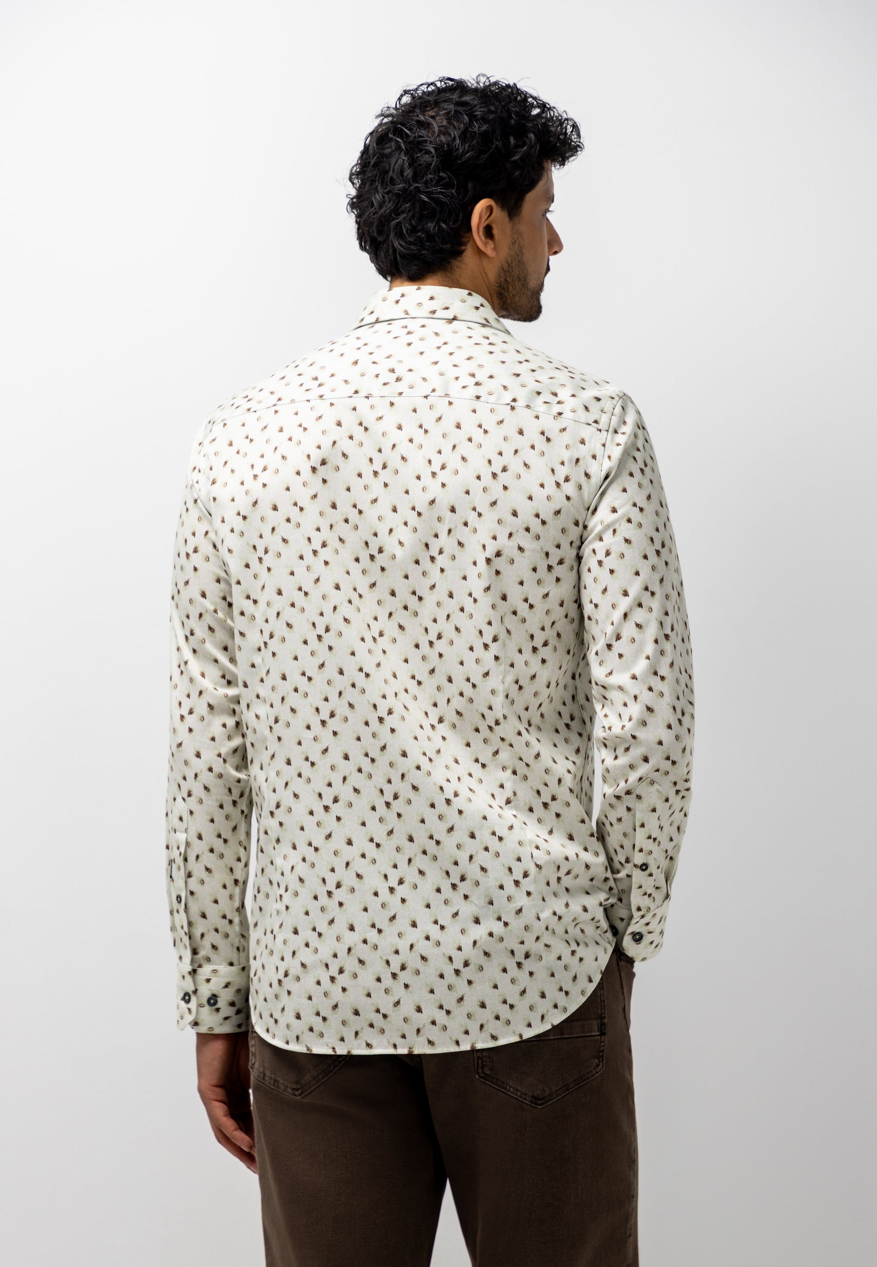 Shirt with satin all-over print