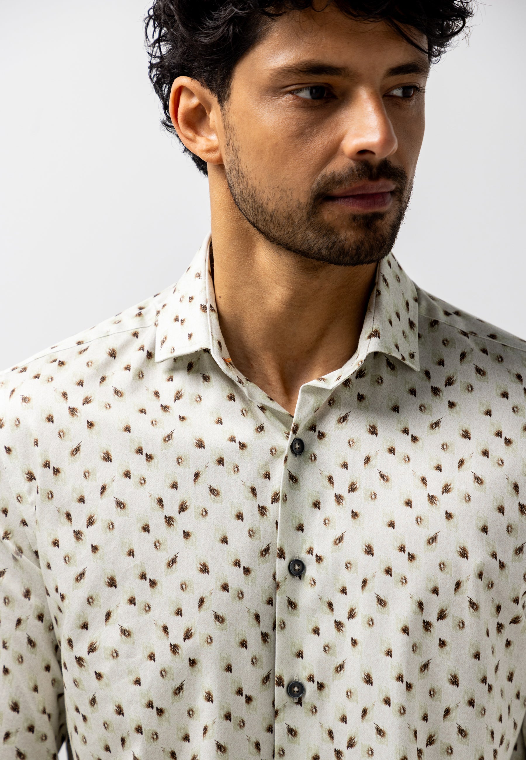 Shirt with satin all-over print