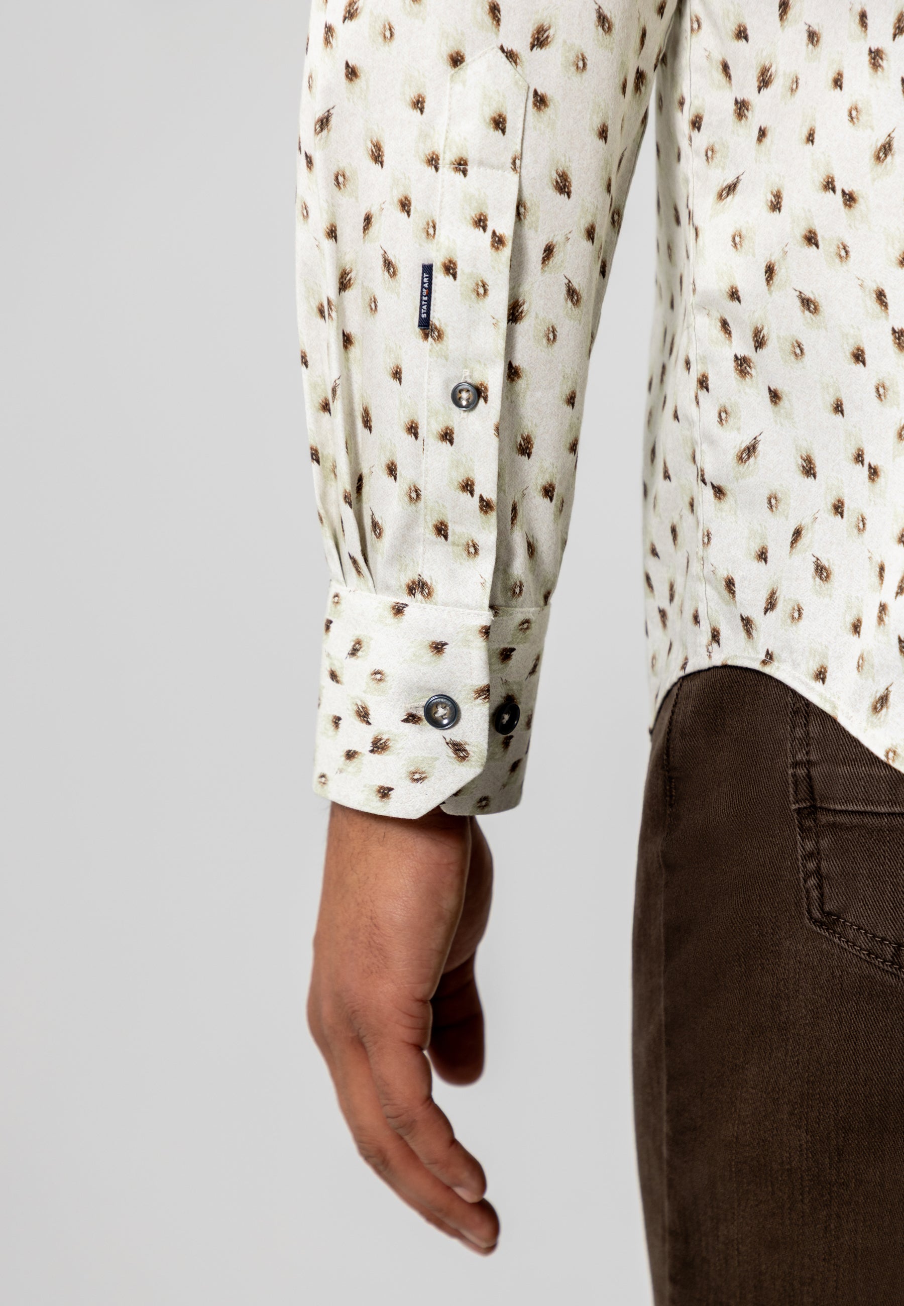 Shirt with satin all-over print