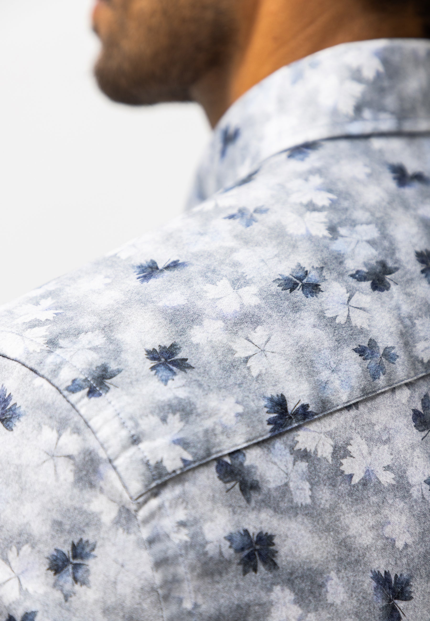 Flannel shirt with botanical print
