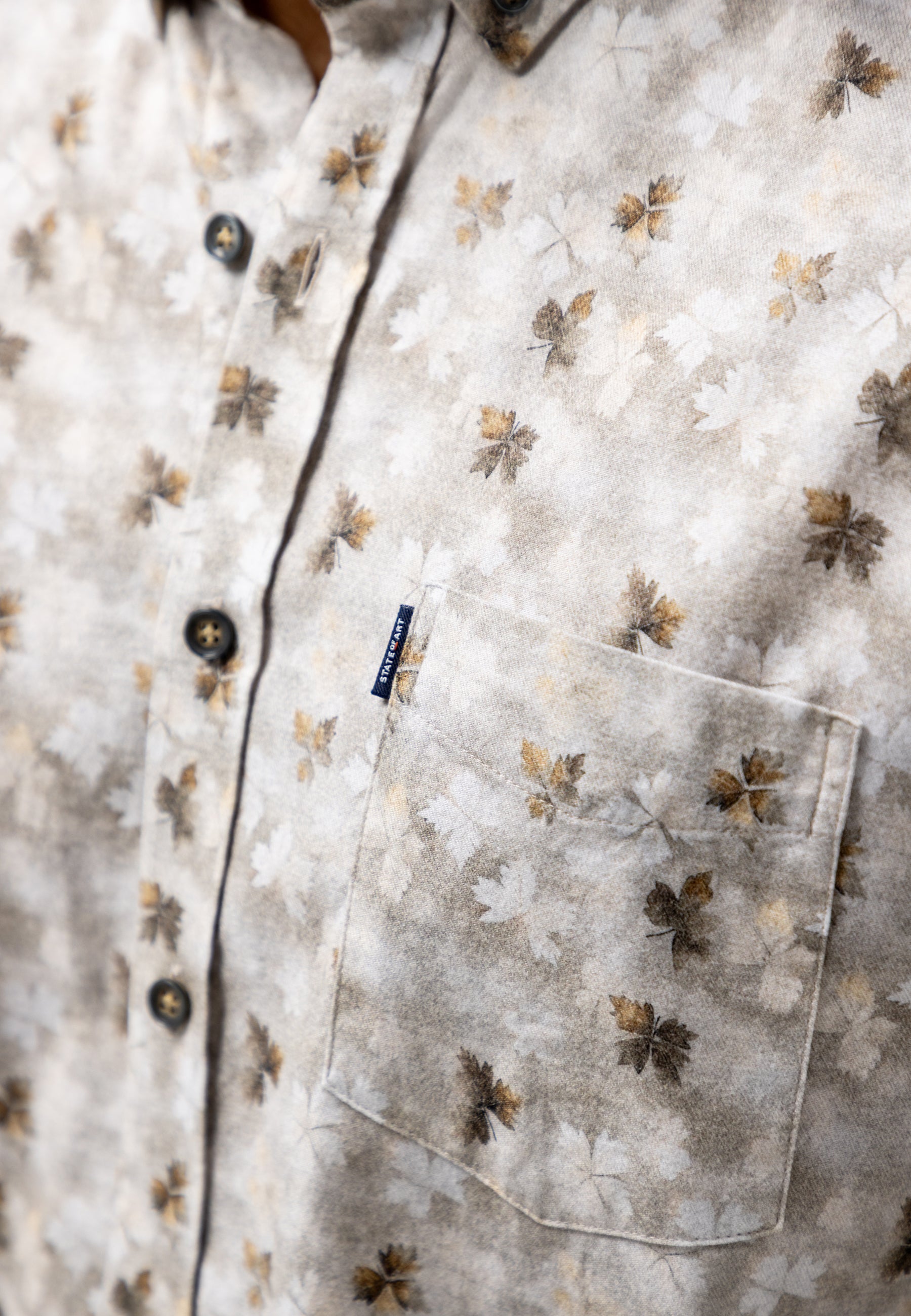 Flannel shirt with botanical print