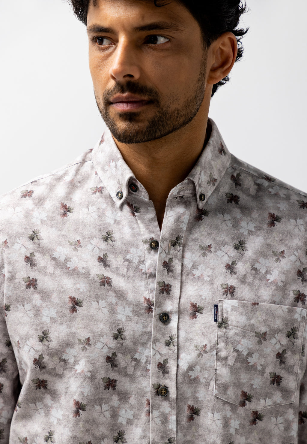 Flanellen overhemd met botanische print