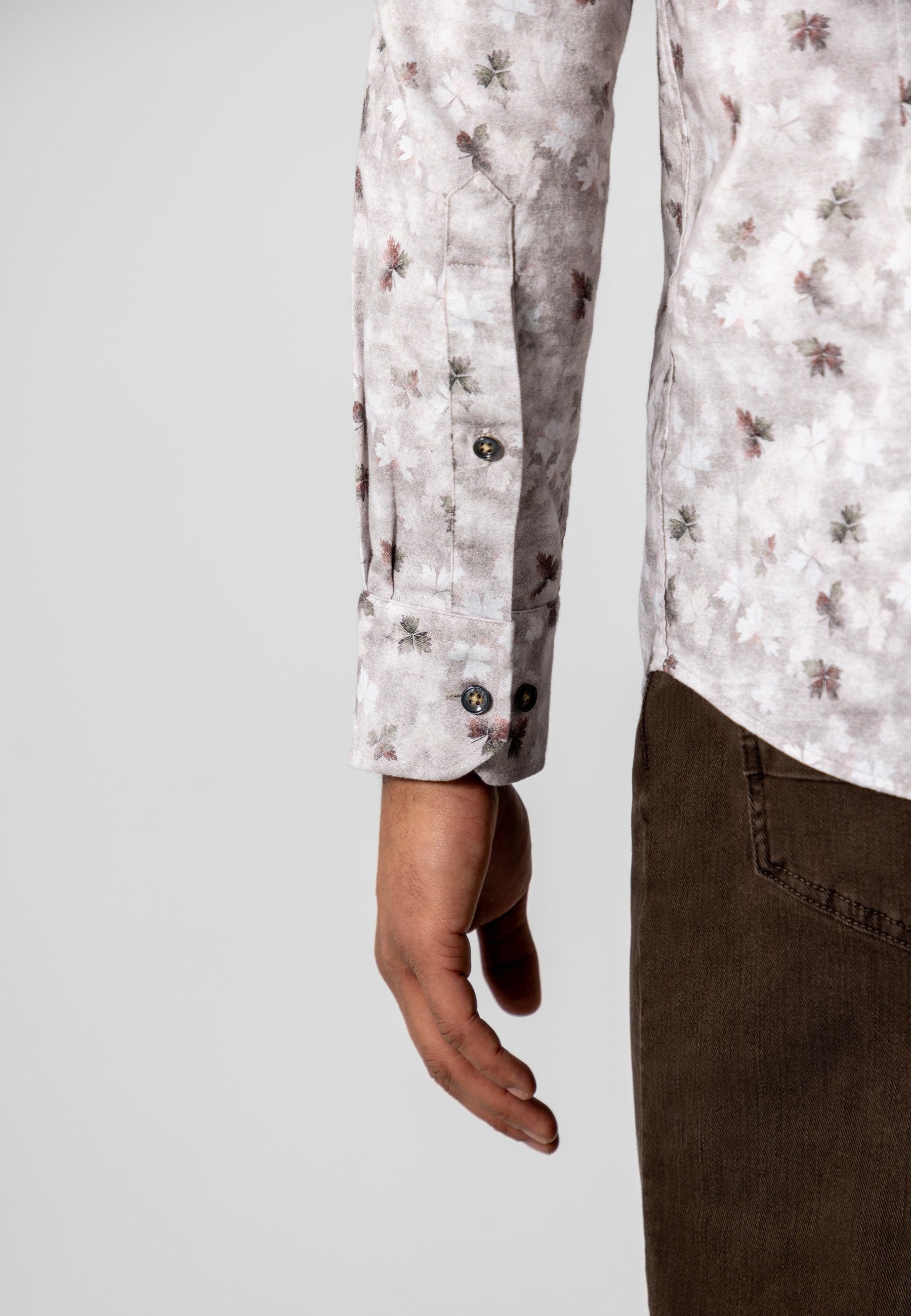 Flannel shirt with botanical print
