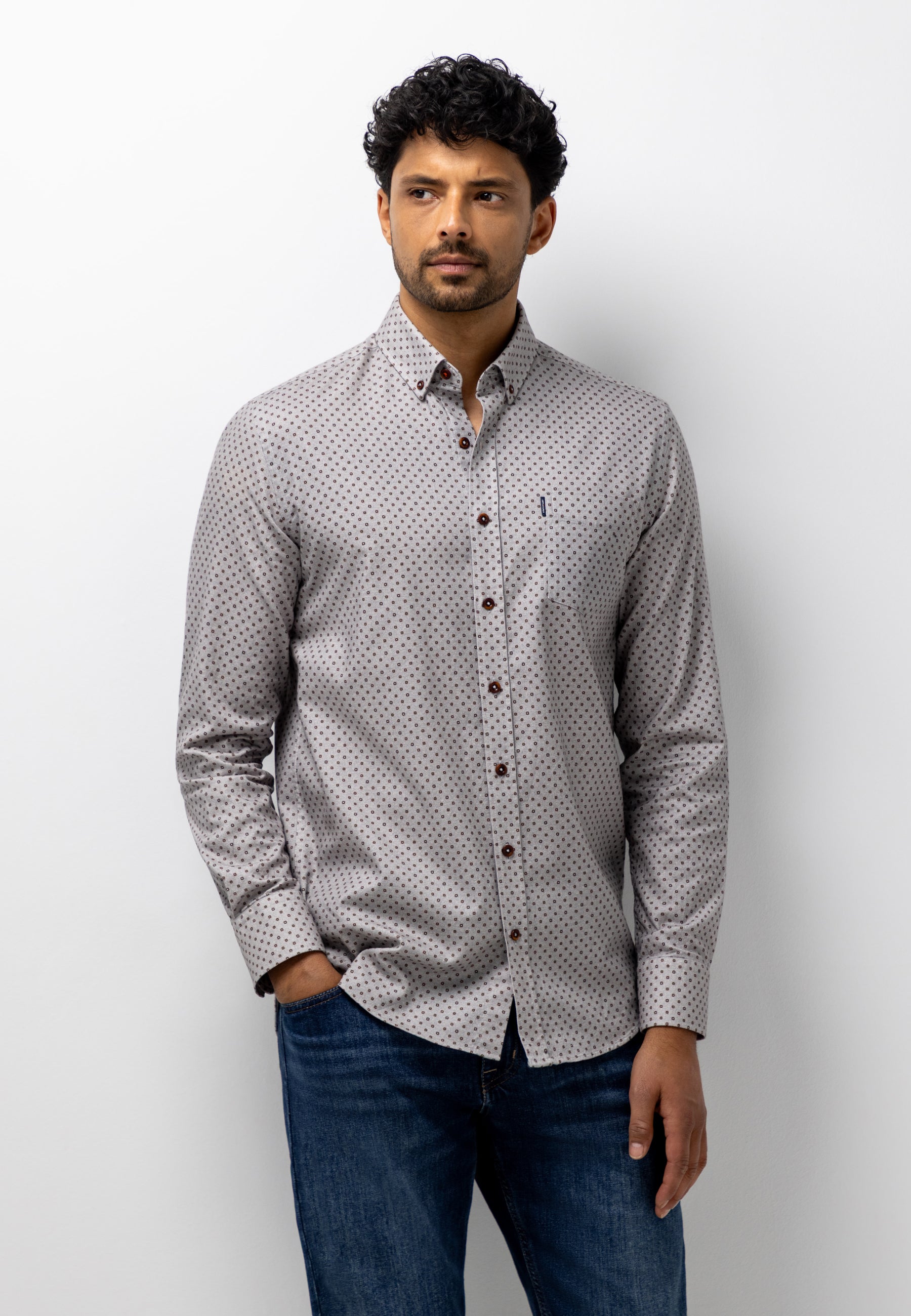 Flannel shirt with graphic print