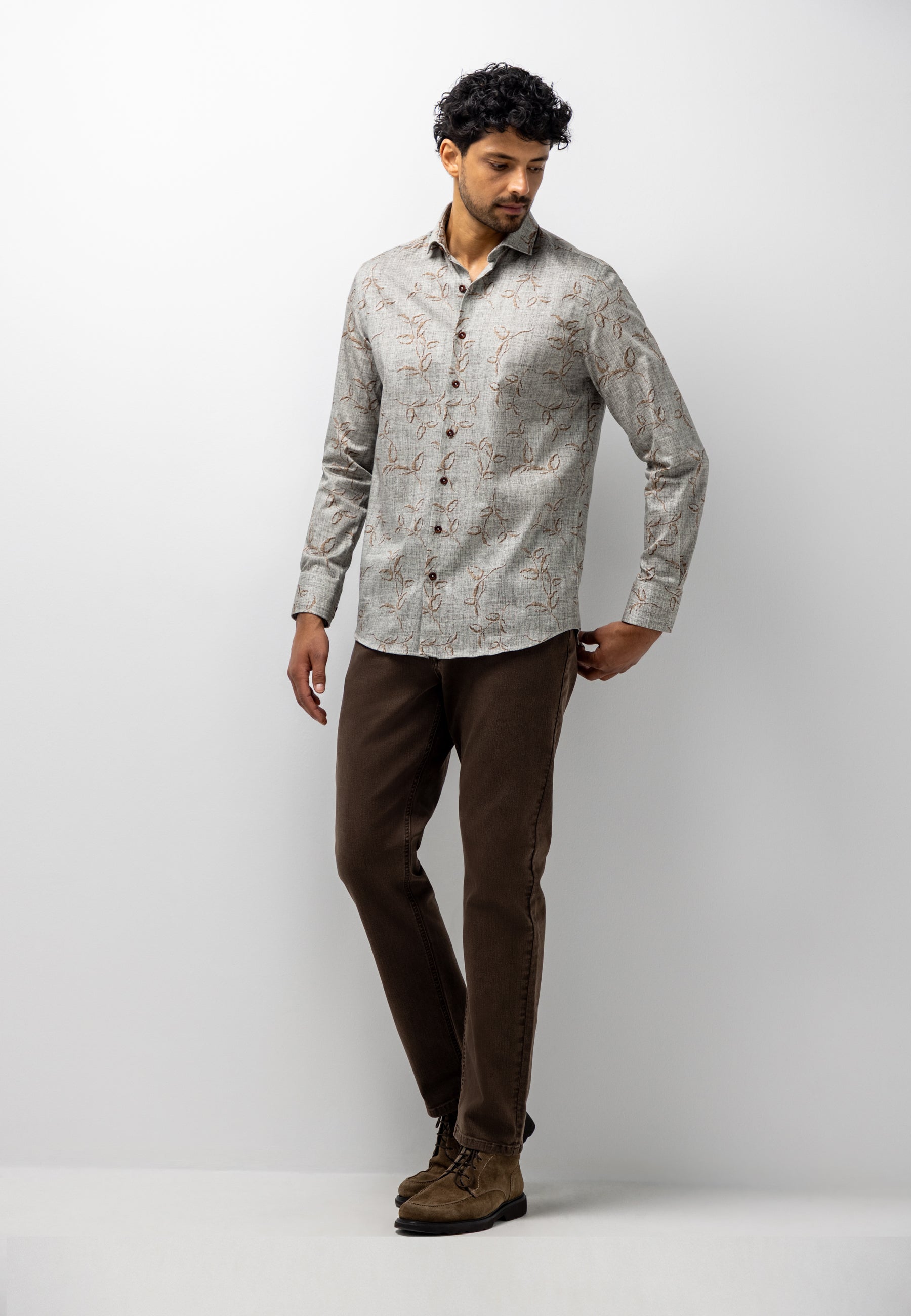 Stretch shirt with organic cotton