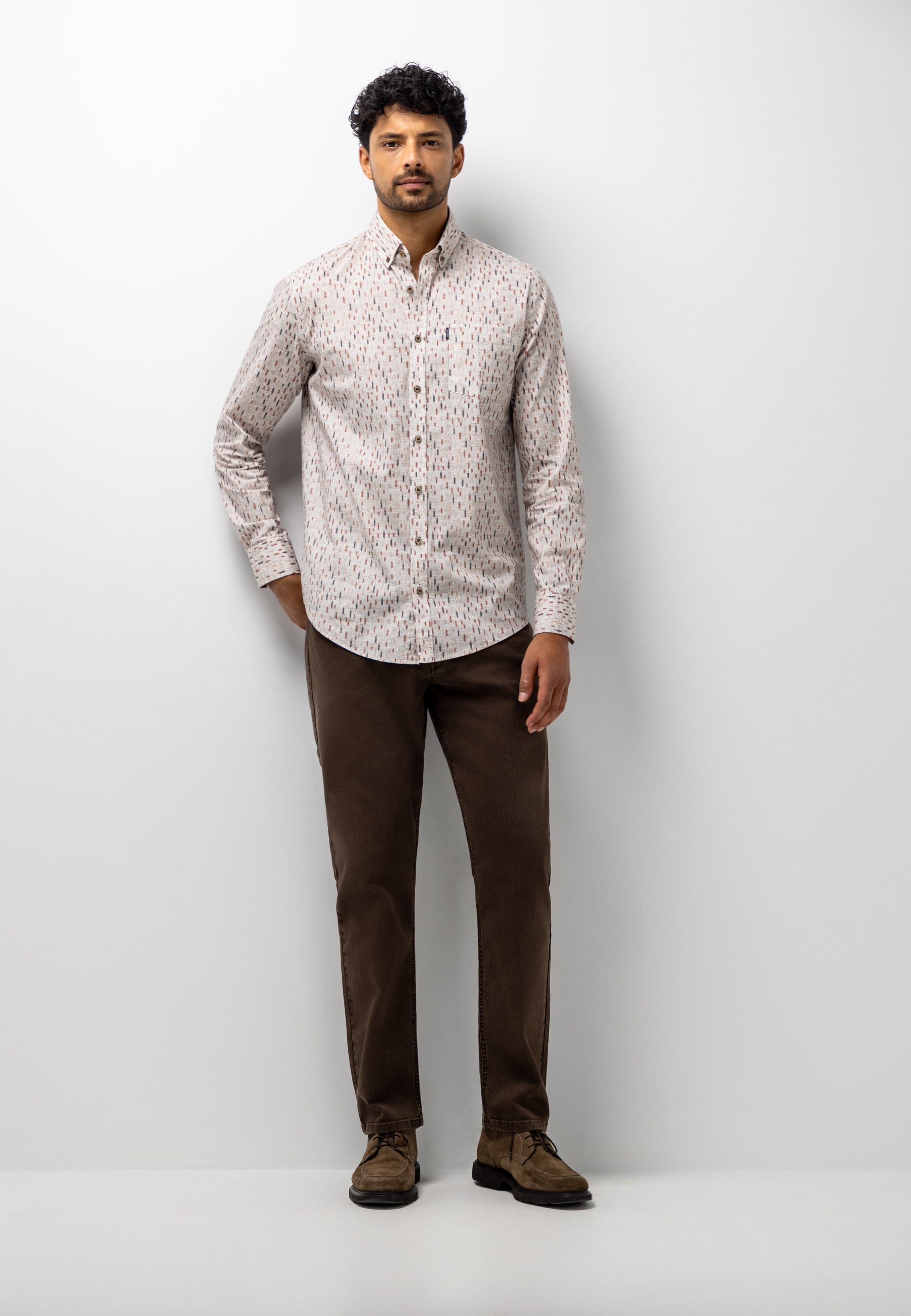 Poplin shirt with chest pocket