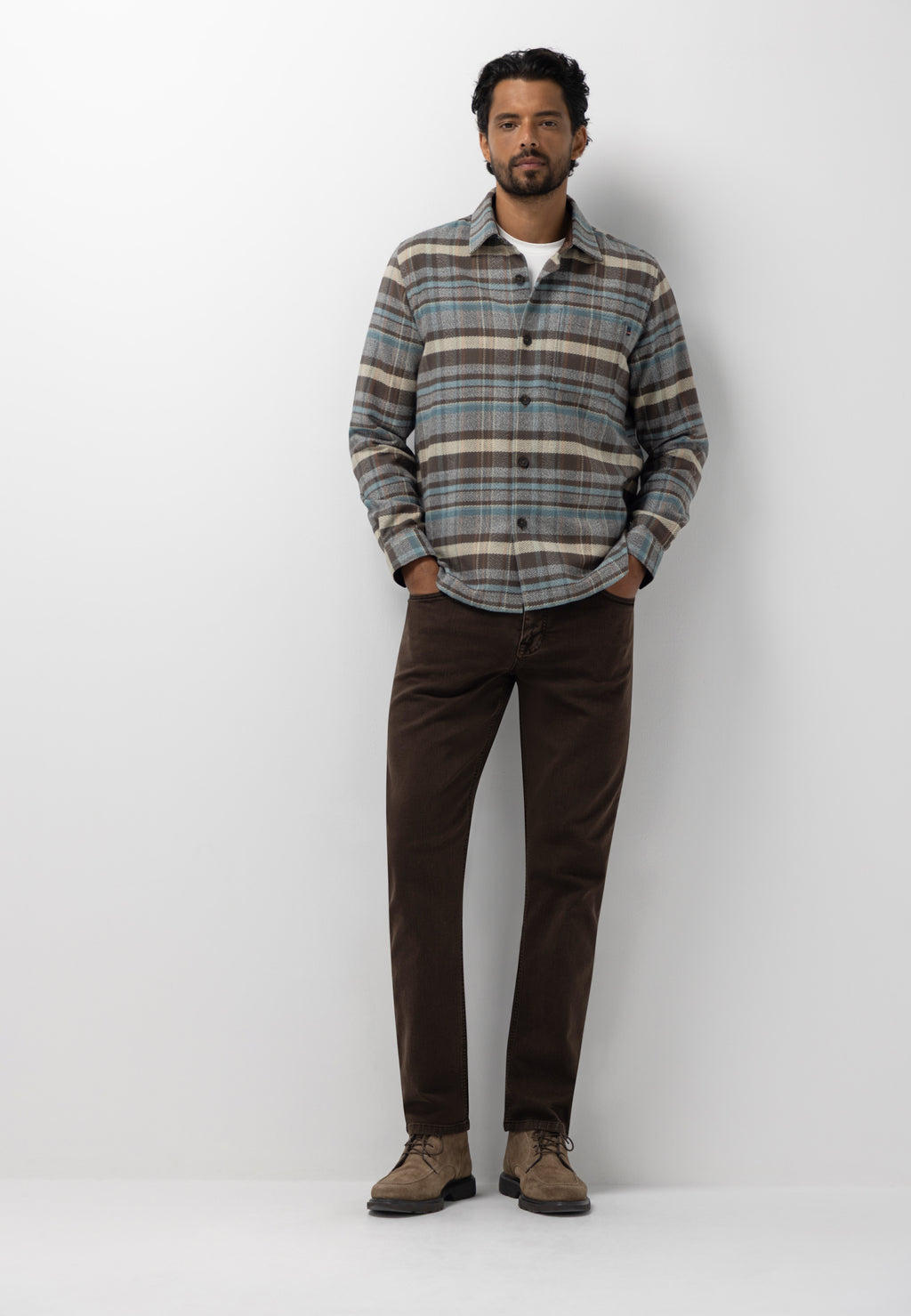 Overshirt aus Baumwolle mit Karomuster