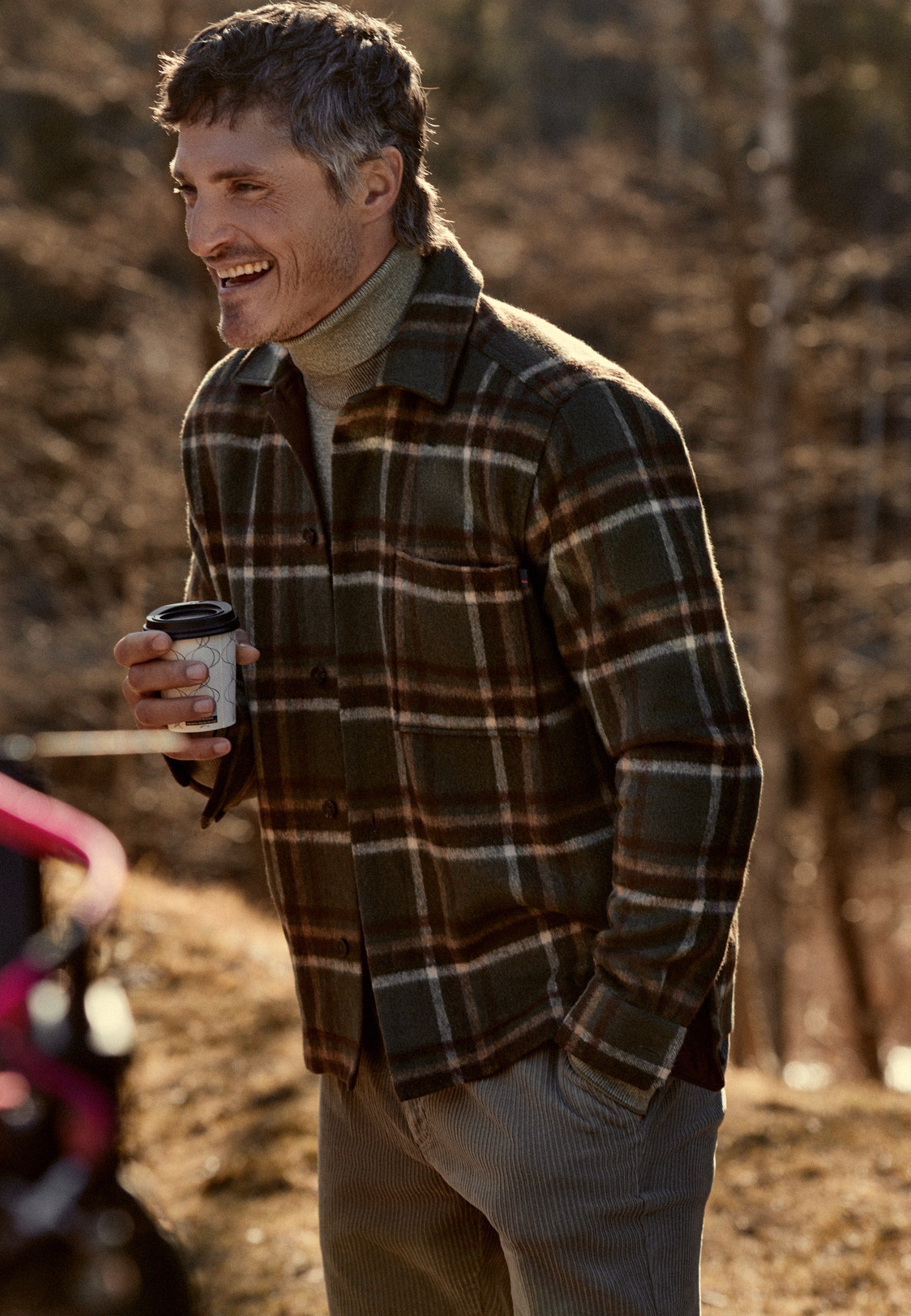 Overshirt with checked pattern
