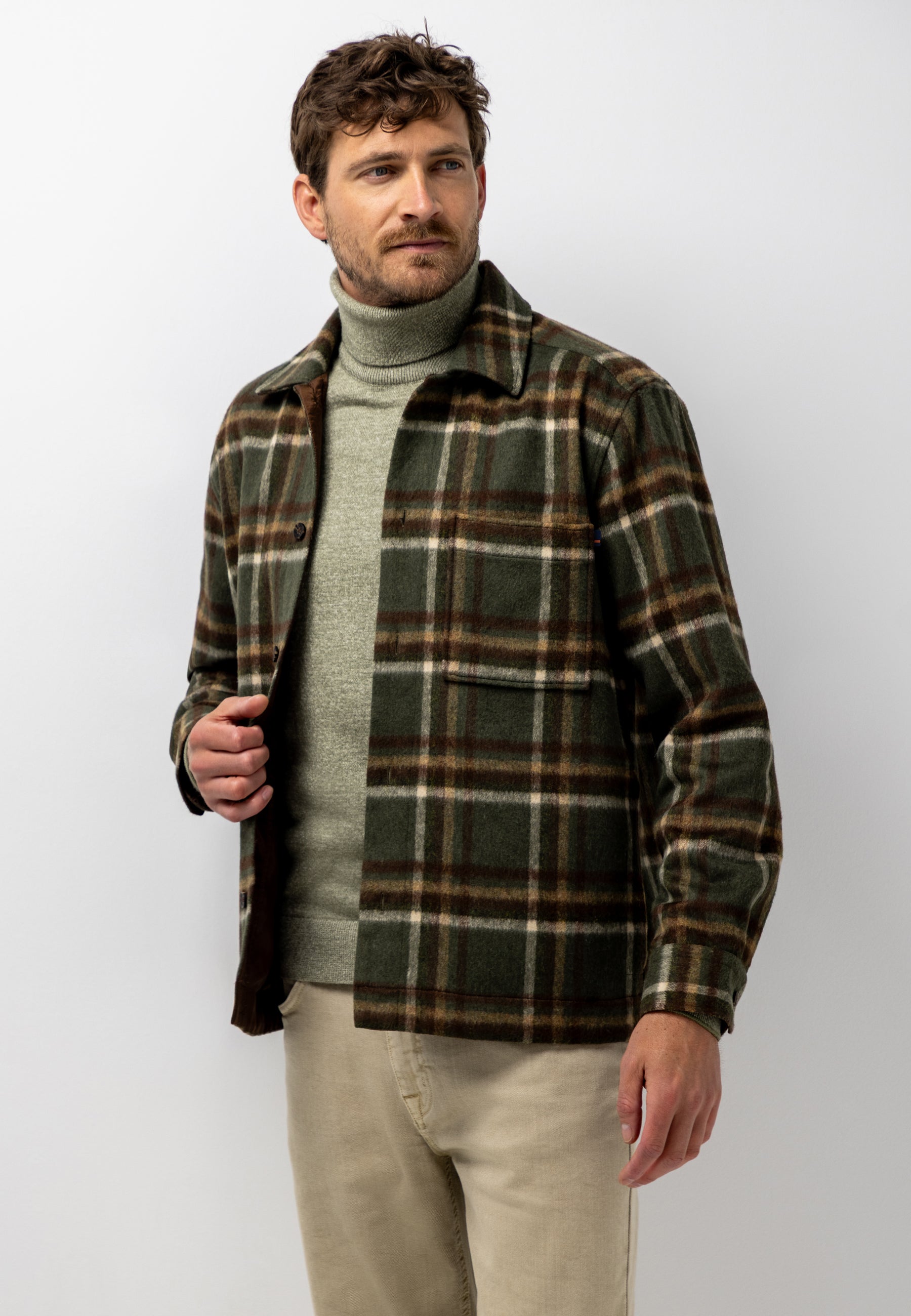 Overshirt with checked pattern