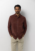 Chemise en velours à motif chiné