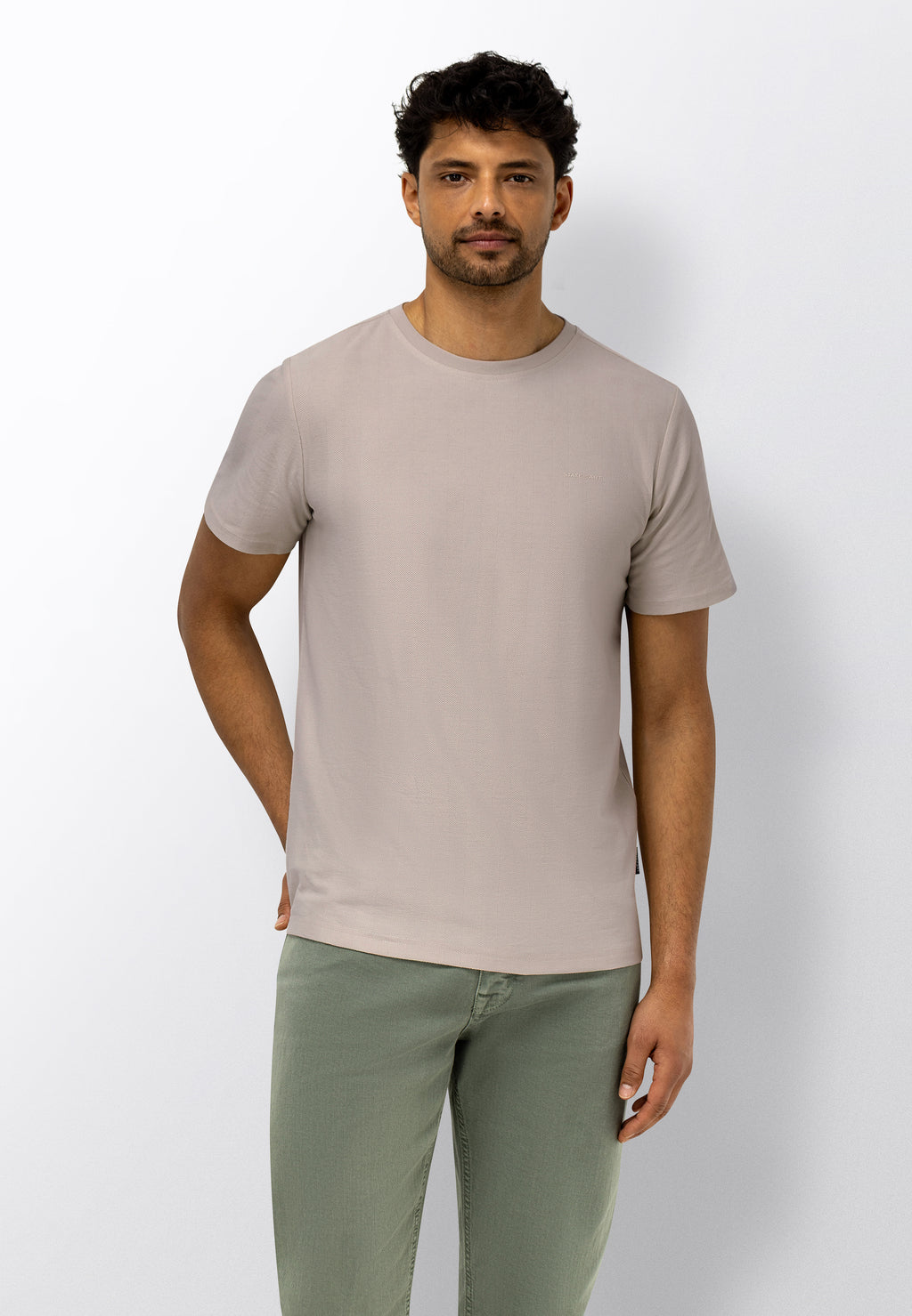 T-shirt with Herringbone Pattern