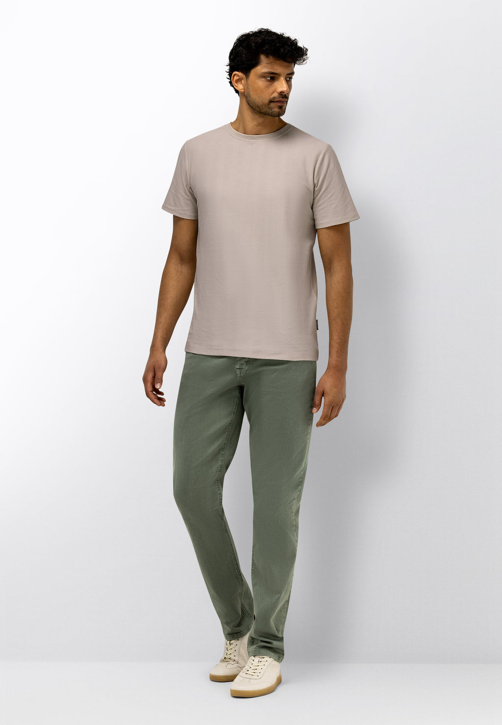 T-shirt with Herringbone Pattern
