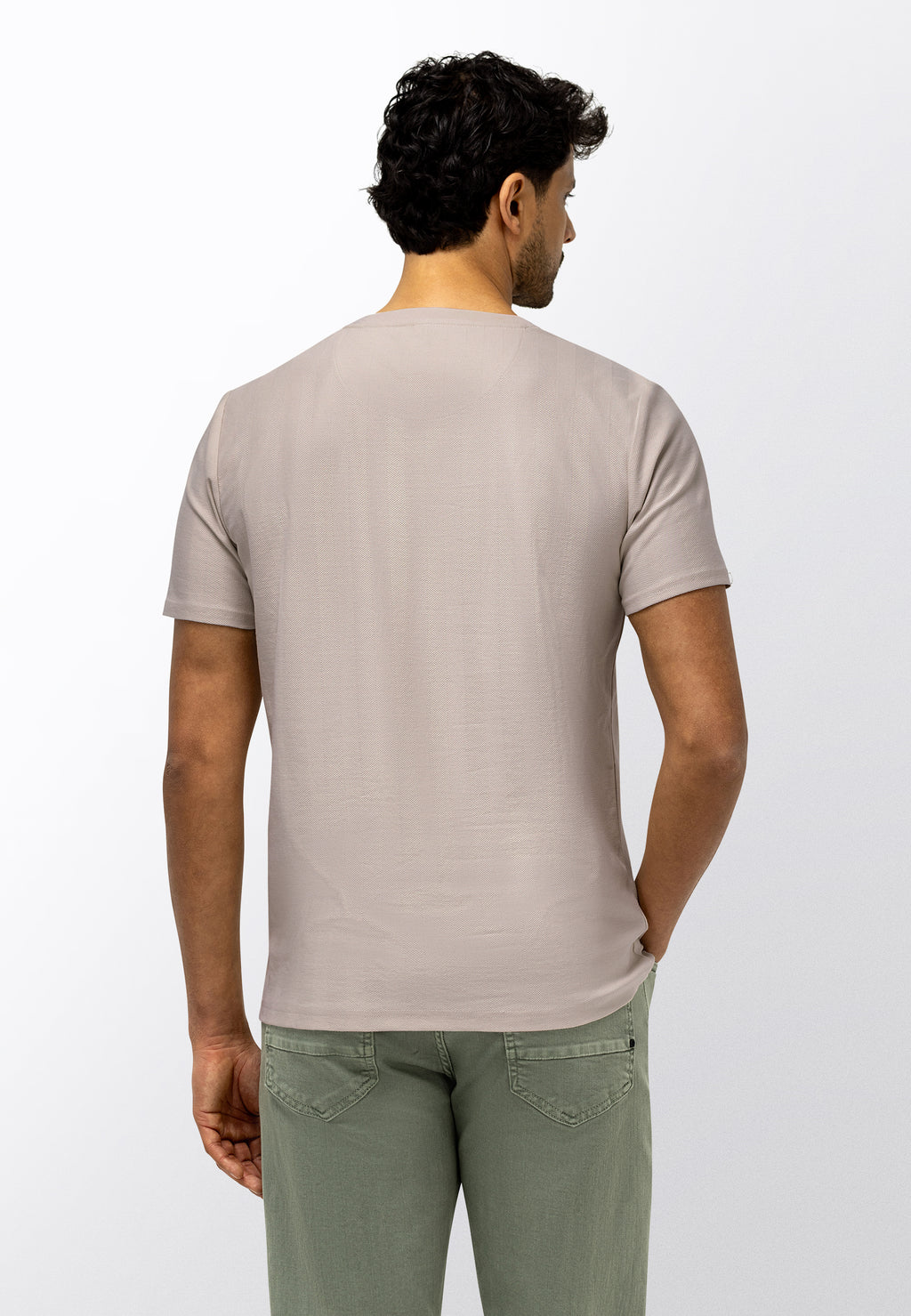 T-shirt with Herringbone Pattern