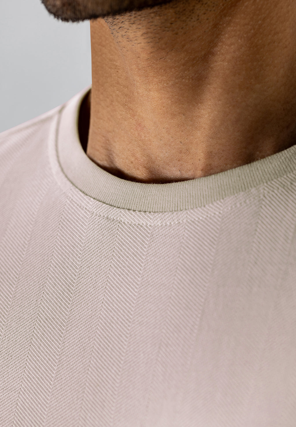 T-shirt with Herringbone Pattern