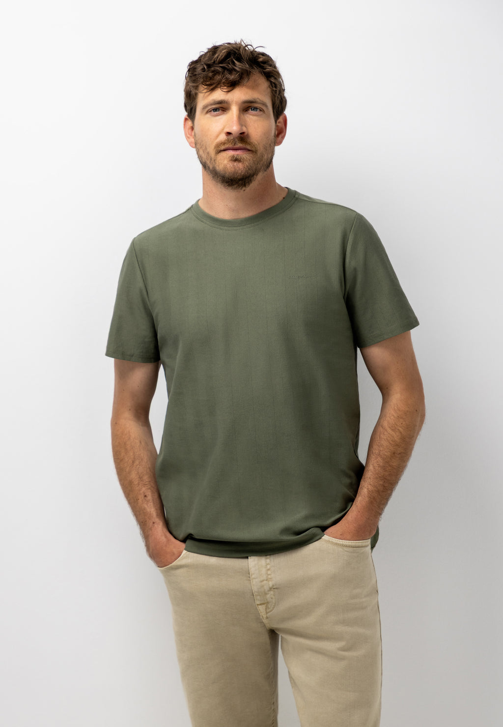 T-shirt met visgraatpatroon