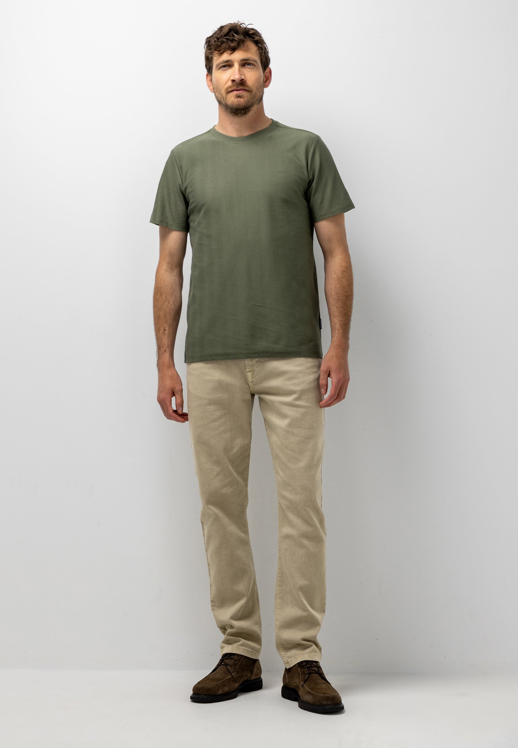 T-shirt with Herringbone Pattern
