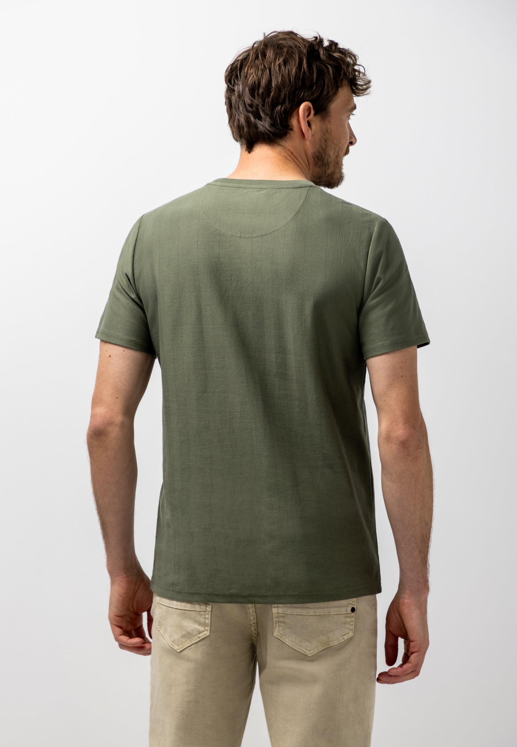 T-shirt with Herringbone Pattern